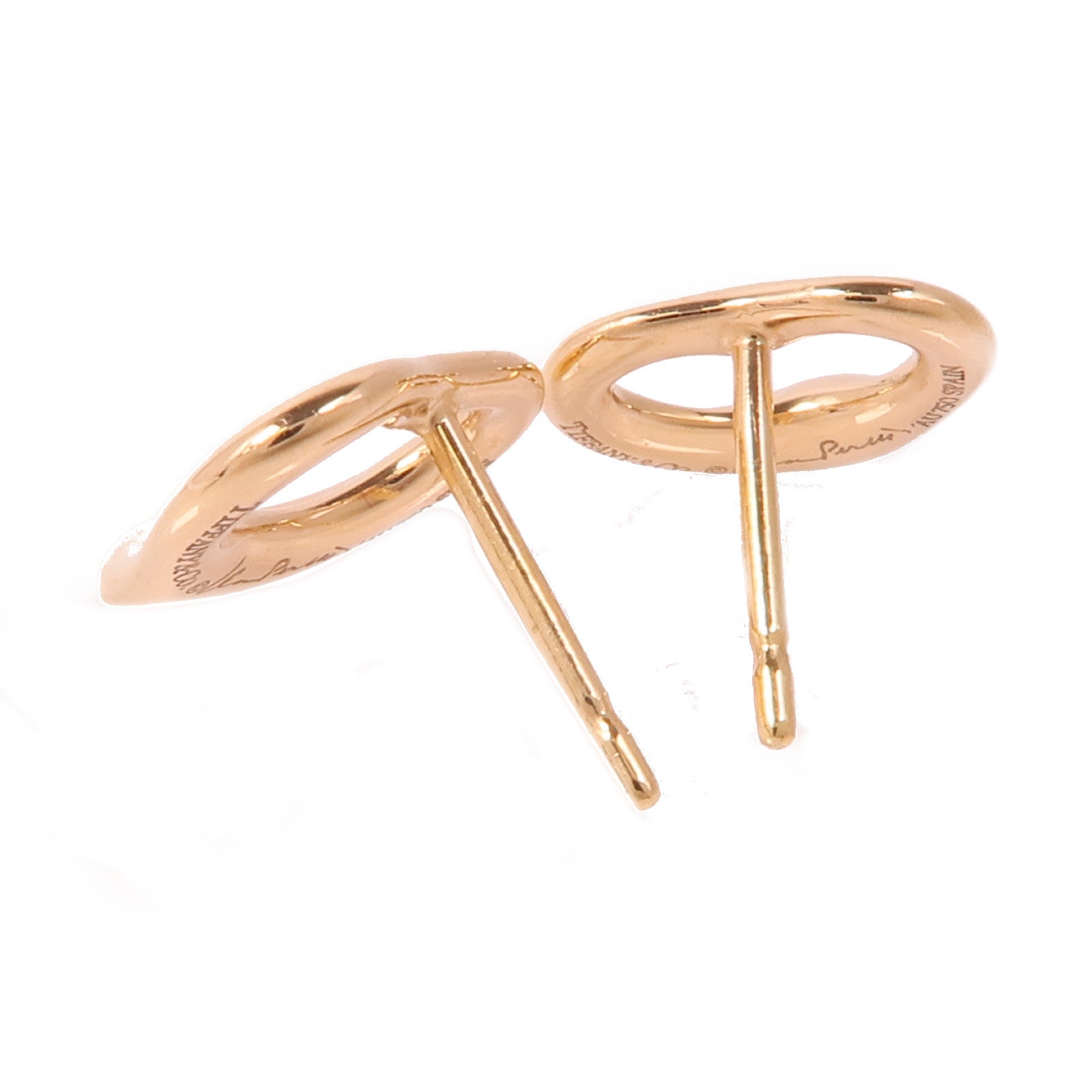 TIFFANY＆CO 18K玫瑰金Open Heart Earrings耳環