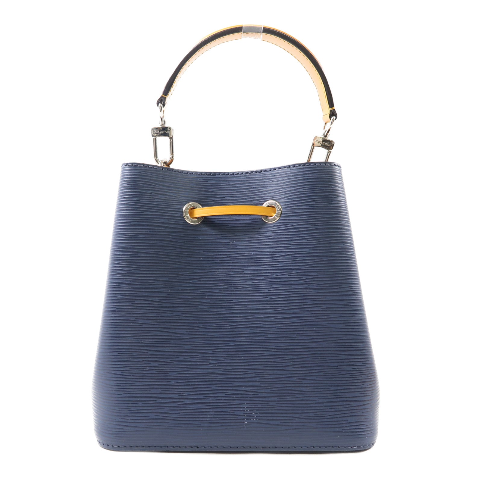 LOUIS VUITTON Epi NeoNoe BB銀扣手挽肩背兩用袋深藍色/黃色