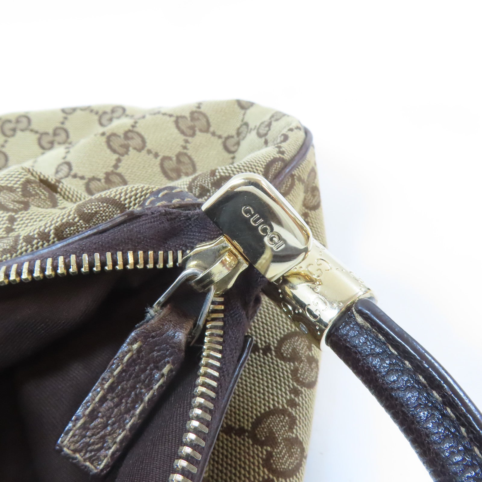 GUCCI 帆布Shoulder Bag金扣肩背袋啡色