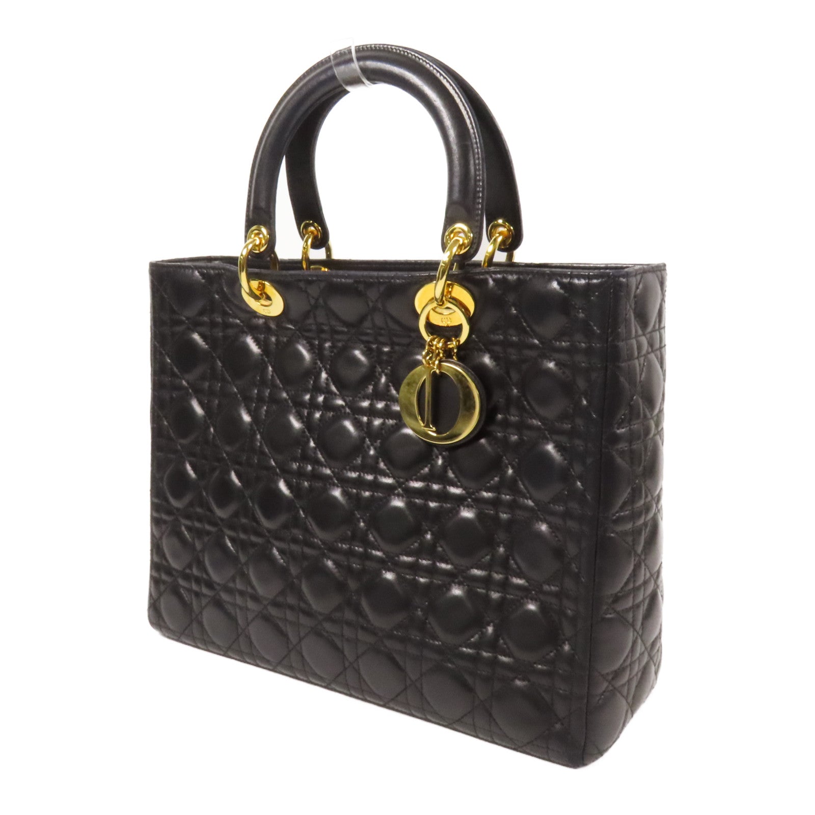 Dior 羊皮皮革Lady Dior Large金扣手挽袋