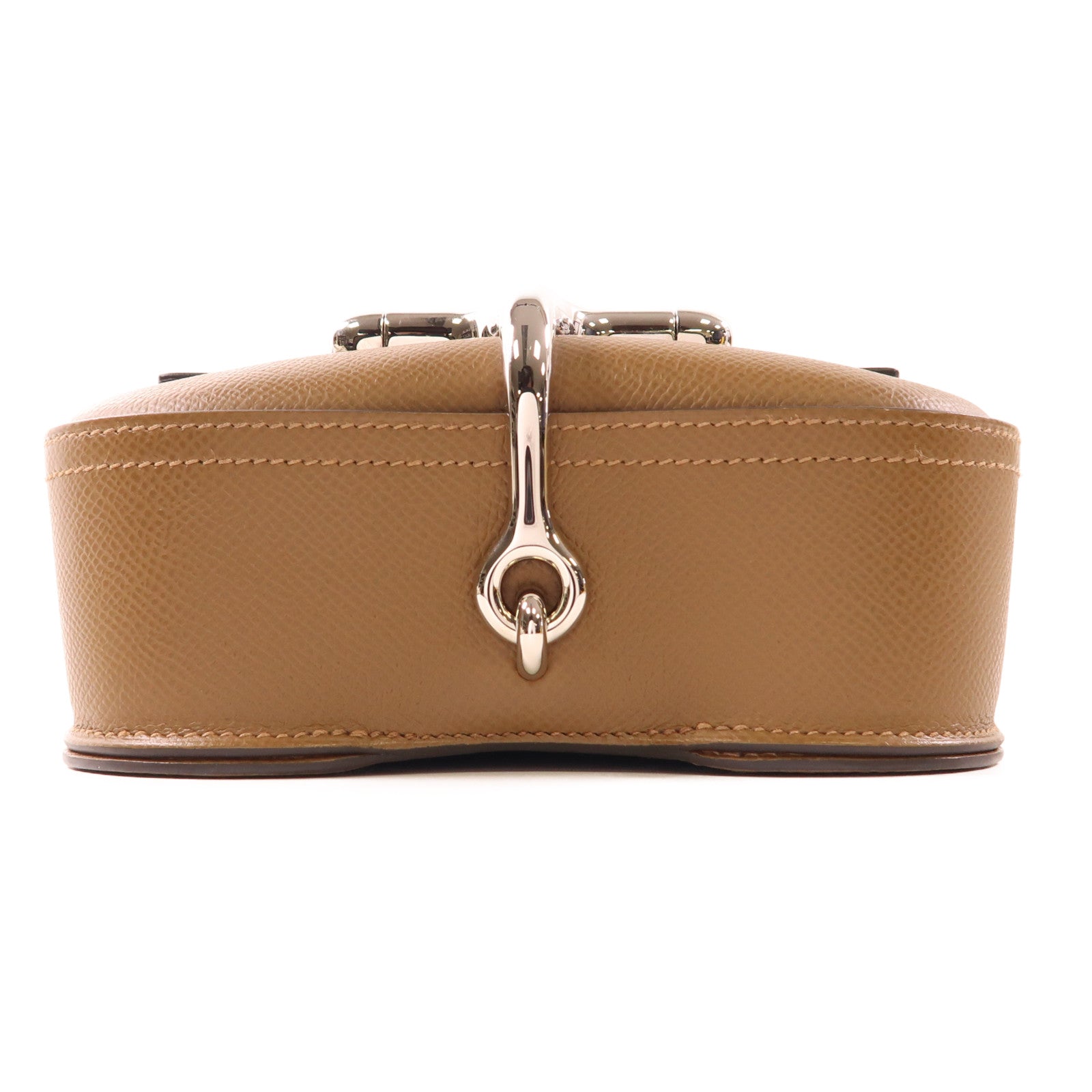 HERMES Epsom皮革Della Cavaller銀扣肩背袋37 Gold