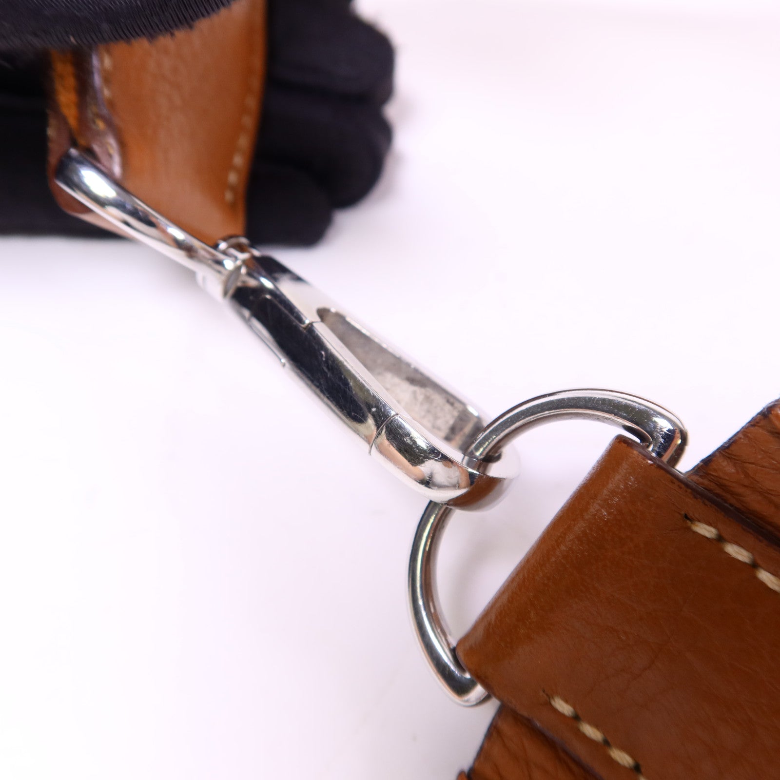 HERMES Clemence皮革Evelyne PM銀扣肩背袋Gold