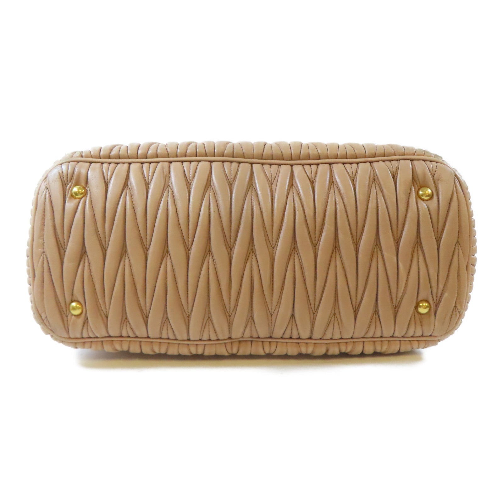 Miu Miu 皮革2Way Shoulder金扣手挽肩背兩用袋粉紅色