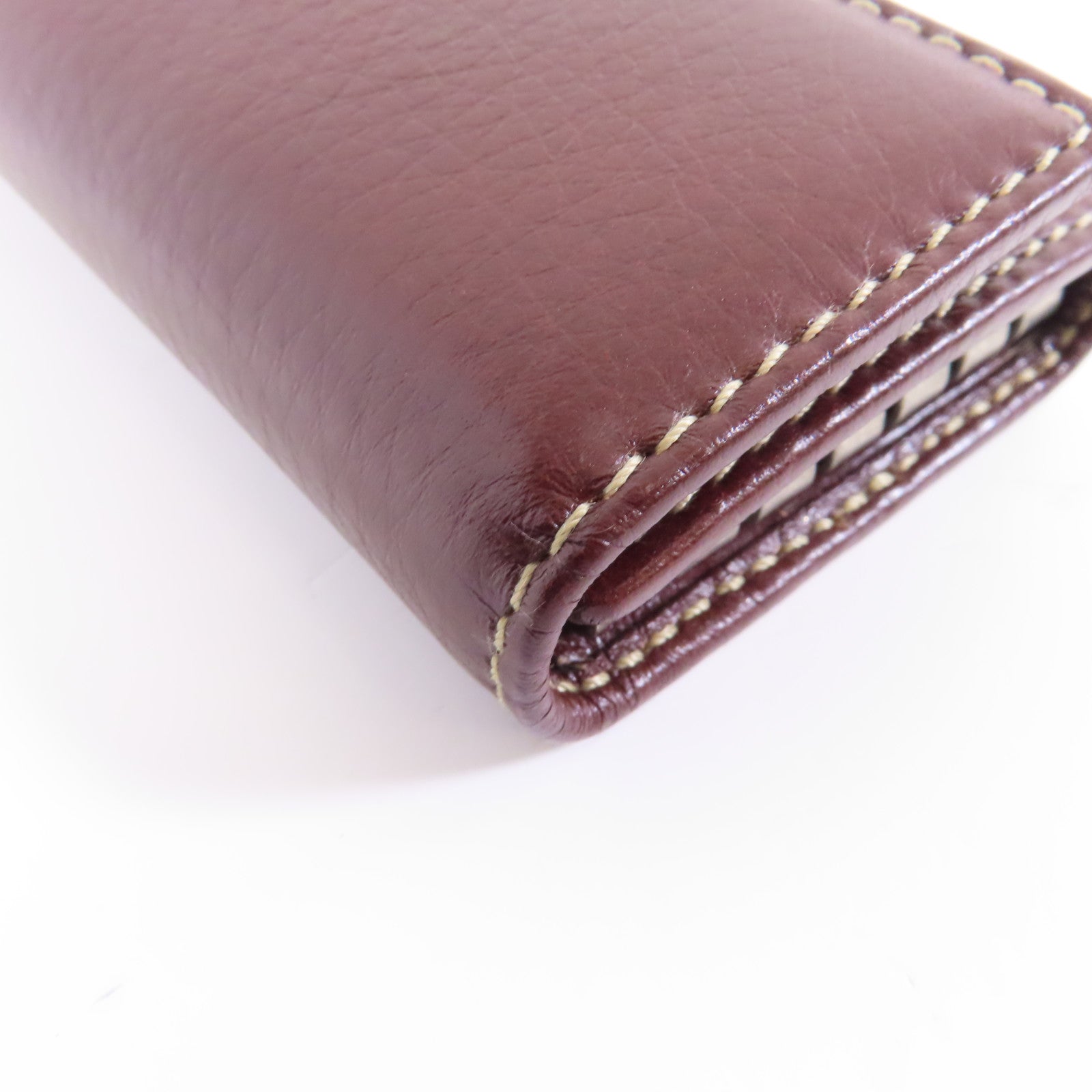 GUCCI (PRICE DOWN) GG SHW Key Case Holder 212177 Calfskin Leather Bordeaux Color