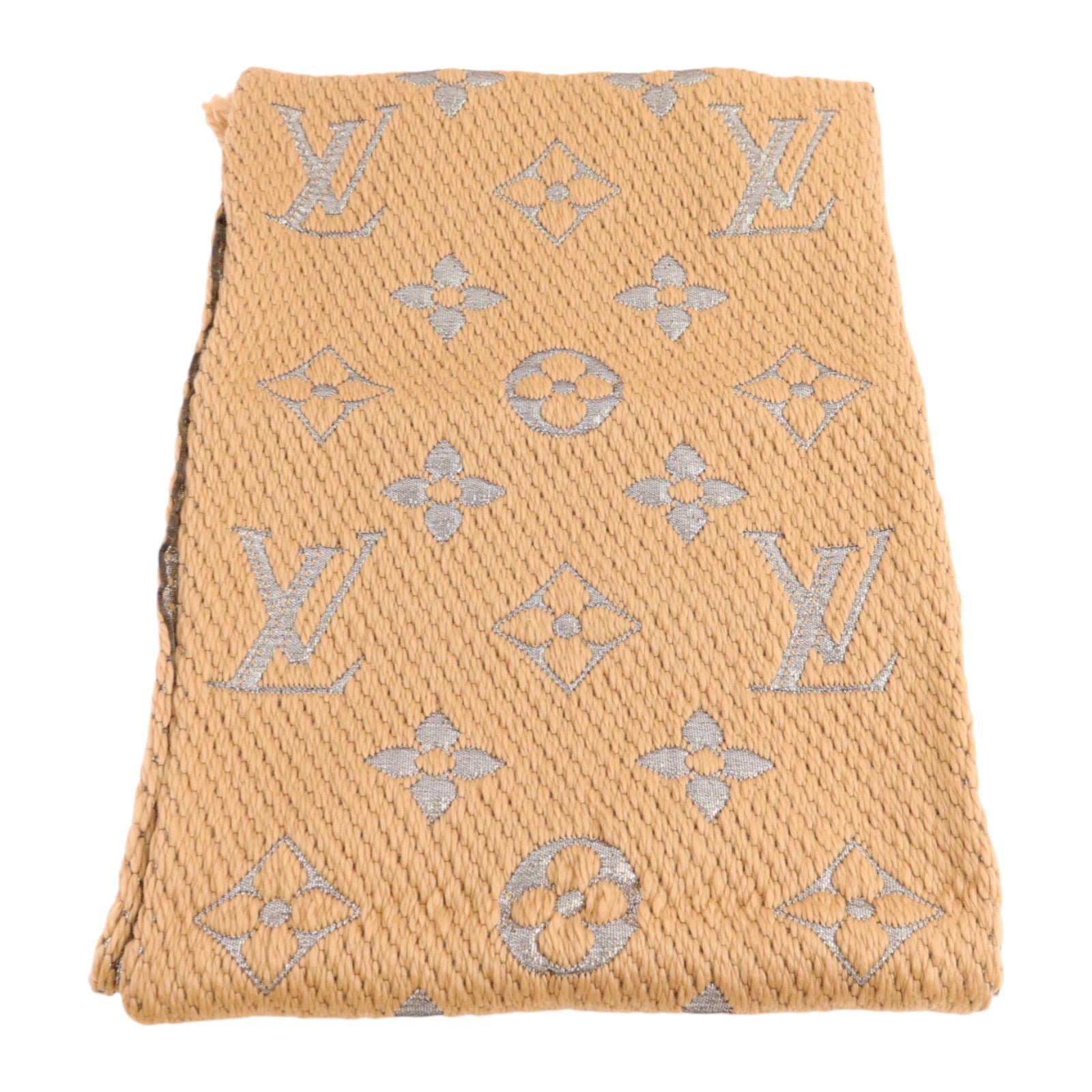 LOUIS VUITTON 羊毛/絲質Echarpe Logomania Shine Scar圍巾