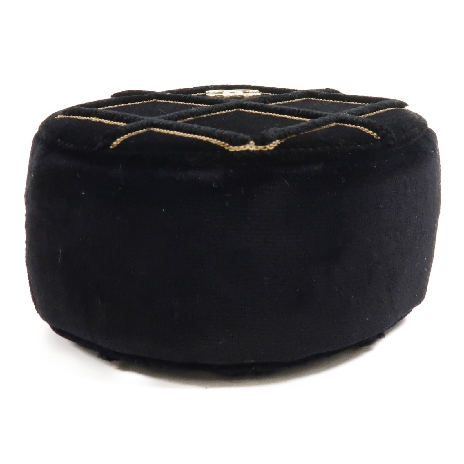 CHANEL 天鵝絨Round Vanity Case肩背袋