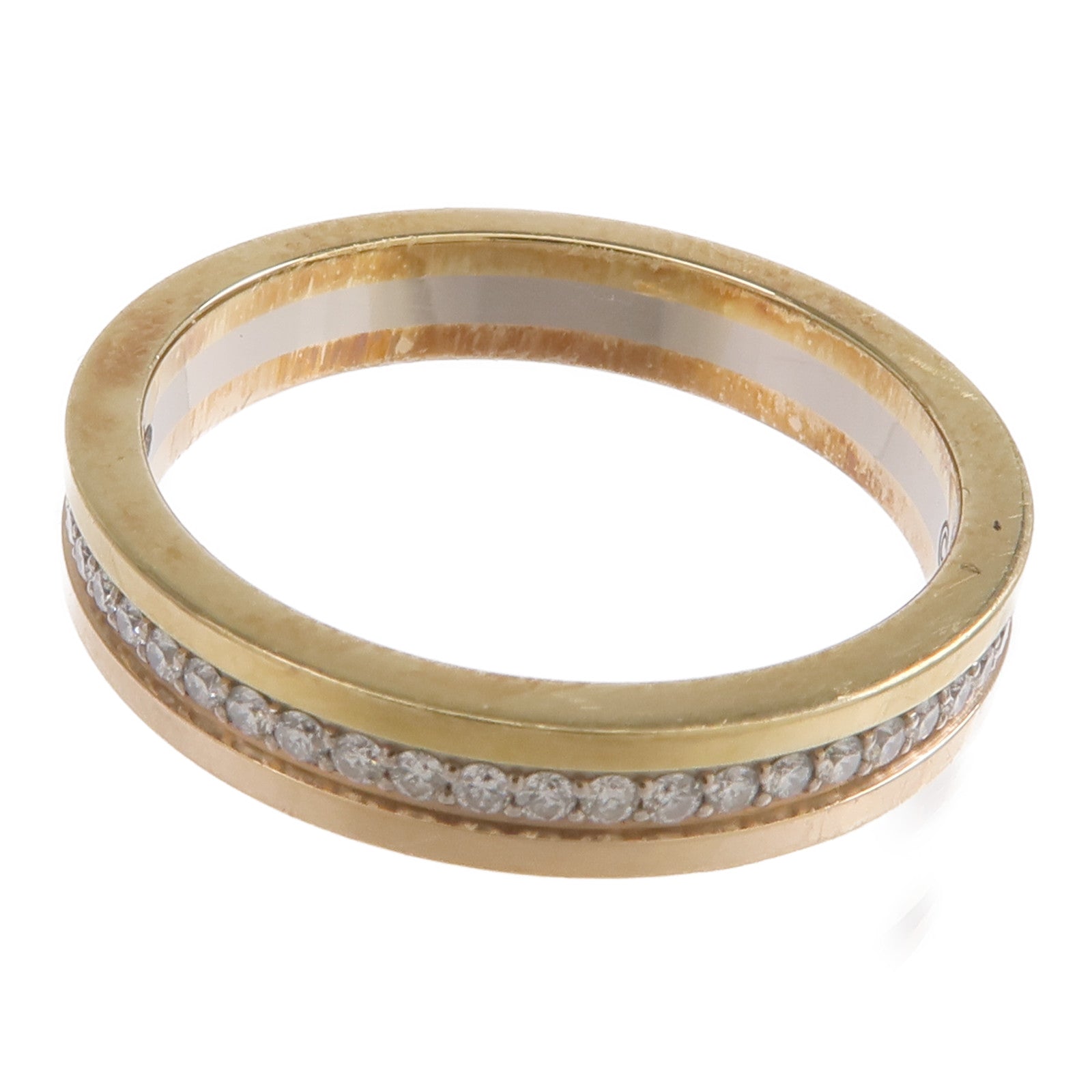 CARTIER 18K黃金/白金/玫瑰金Vendome Louis Ring鑽石戒指Cartier#52/US#6