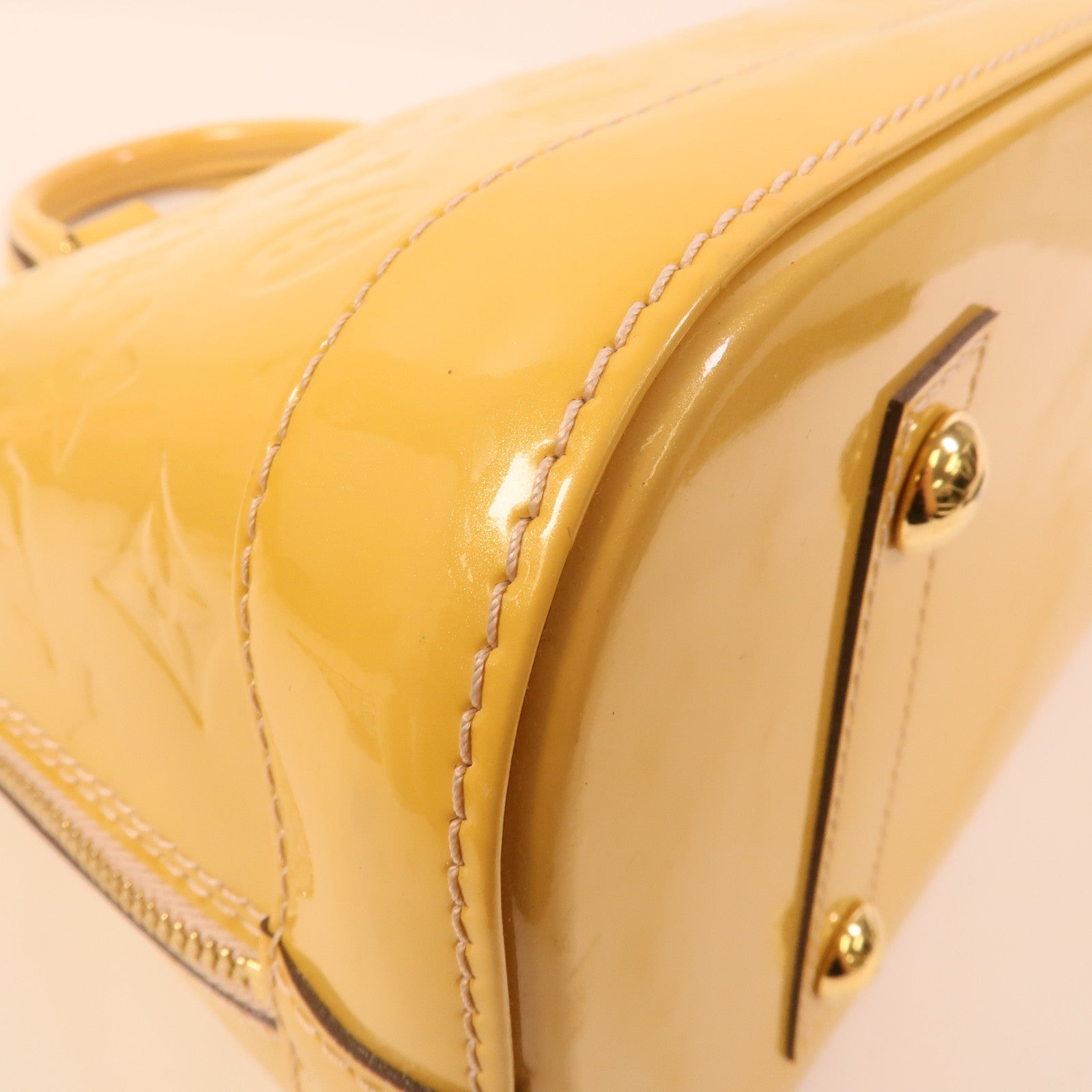 LOUIS VUITTON Monogram Vernis Alma PM金扣手挽袋