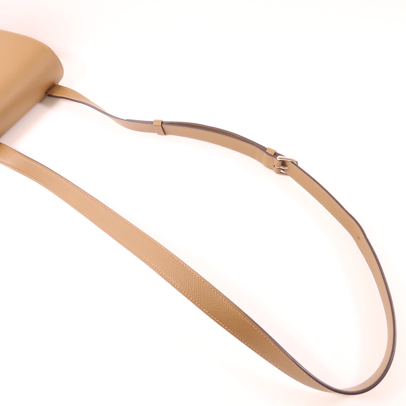 HERMES Epsom皮革Della Cavaller銀扣肩背袋37 Gold