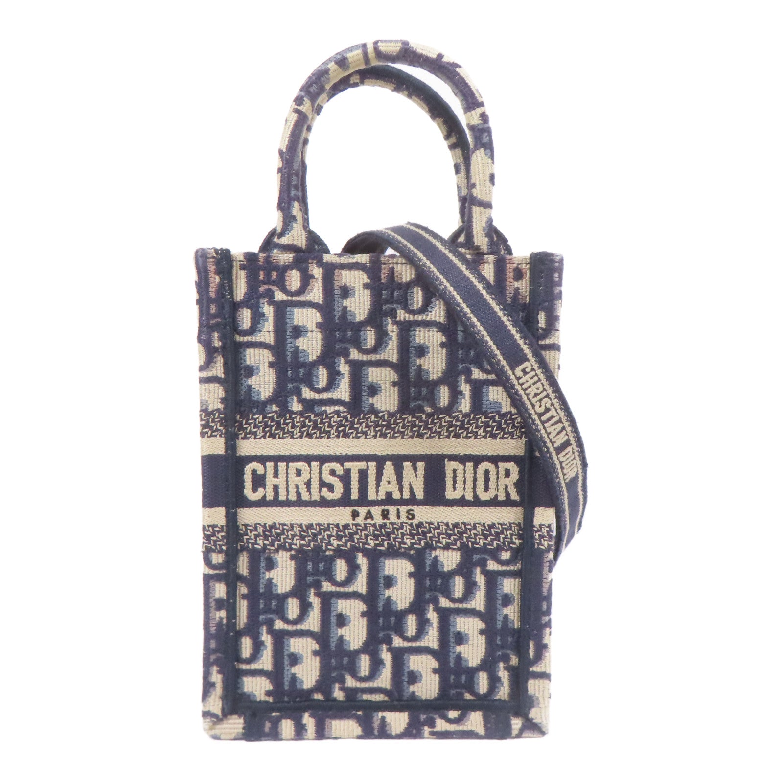 Dior 帆布Book Tote Vertical Mini金扣手挽肩背兩用袋