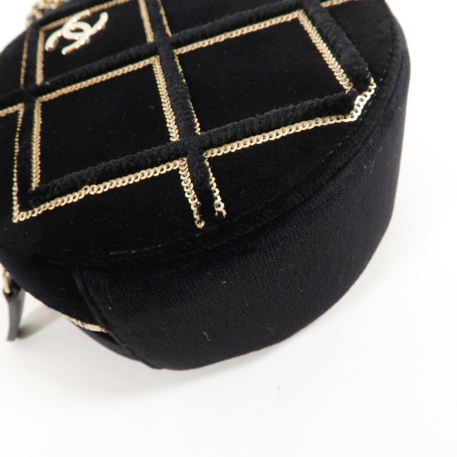 CHANEL 天鵝絨Round Vanity Case肩背袋