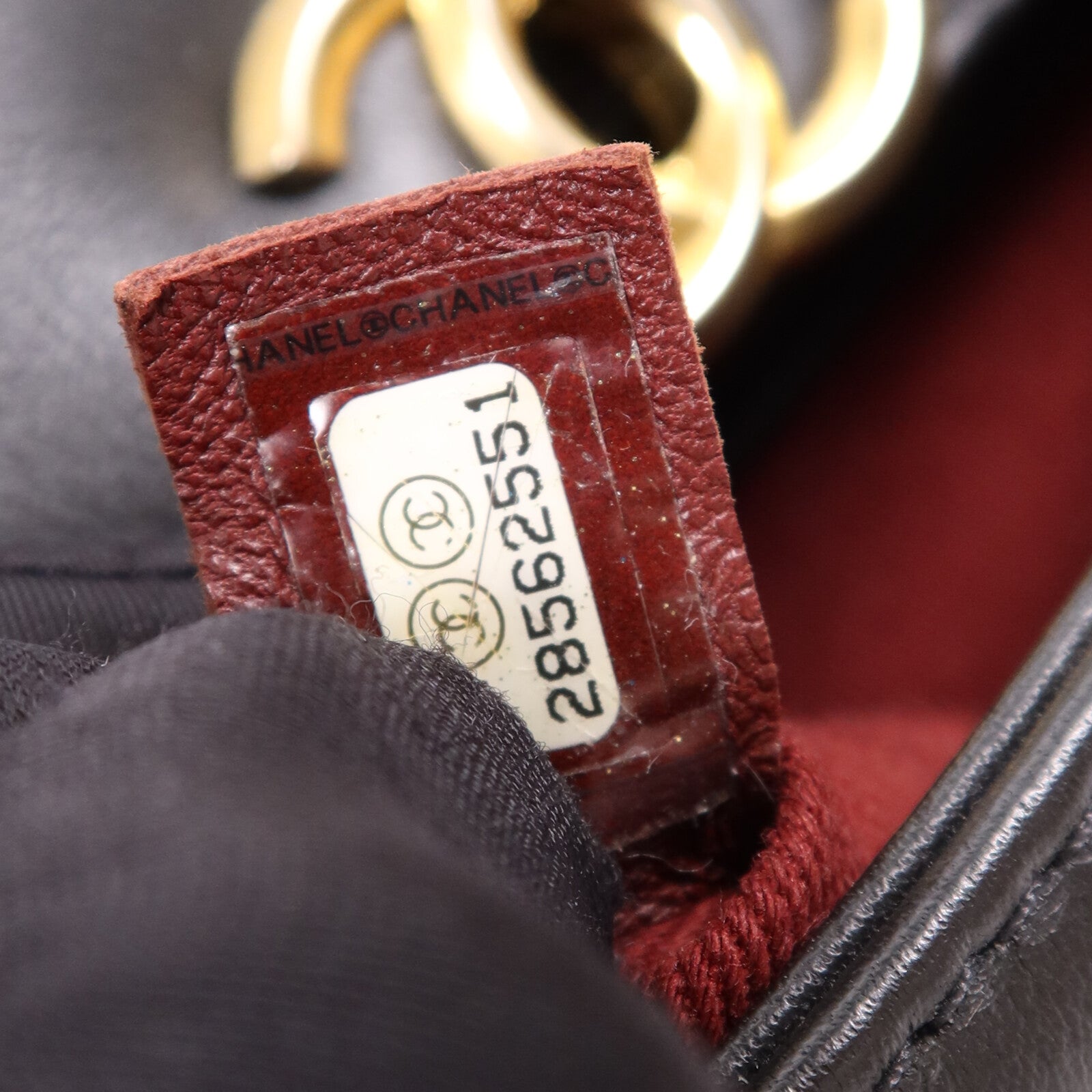 CHANEL 牛皮皮革Chain Shoulder Bag金扣鏈帶肩背袋