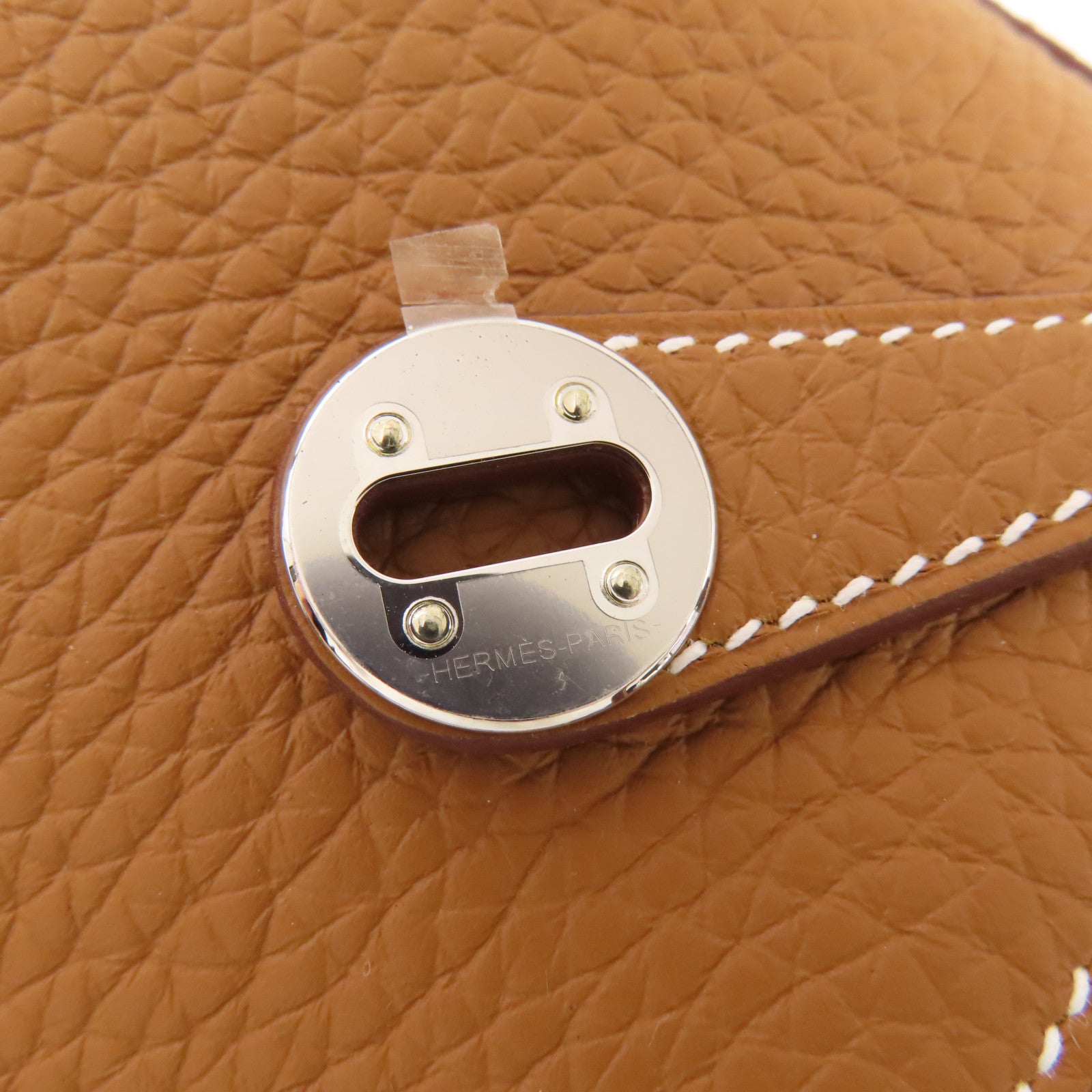 HERMES Clemence皮革Mini Lindy銀扣手挽肩背兩用袋Gold