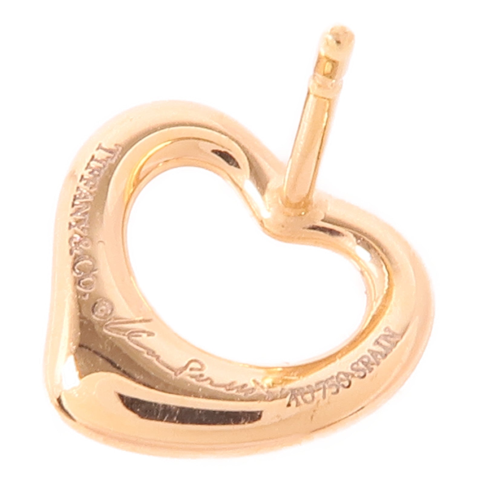 TIFFANY＆CO 18K玫瑰金Open Heart Earrings耳環