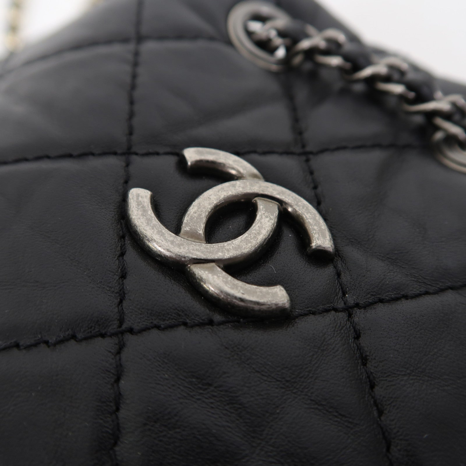 CHANEL 菱格牛皮皮革Gabrielle Backpack背包黑色