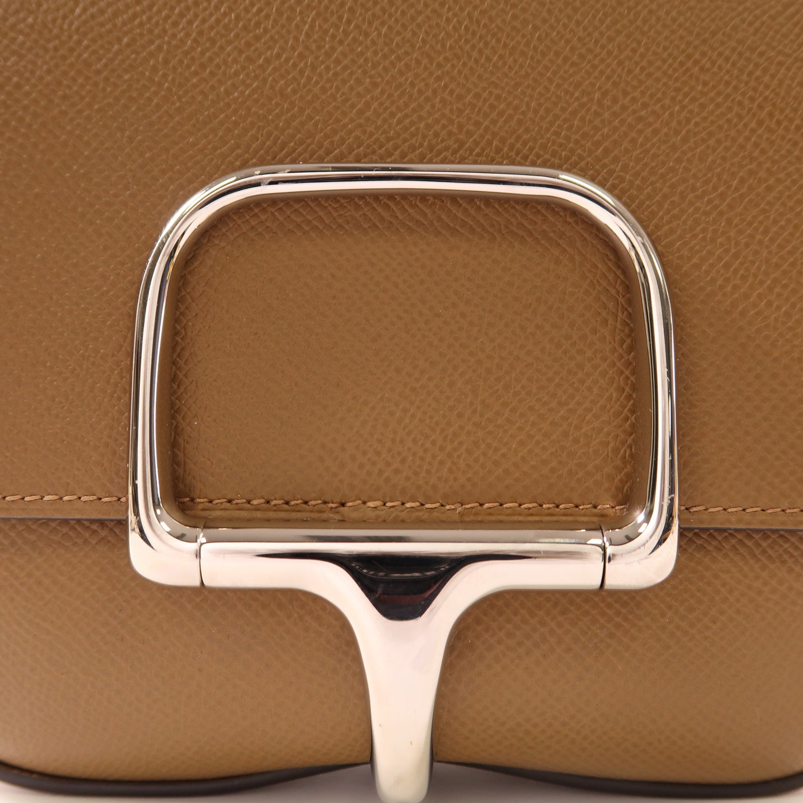HERMES Epsom皮革Della Cavaller銀扣肩背袋37 Gold