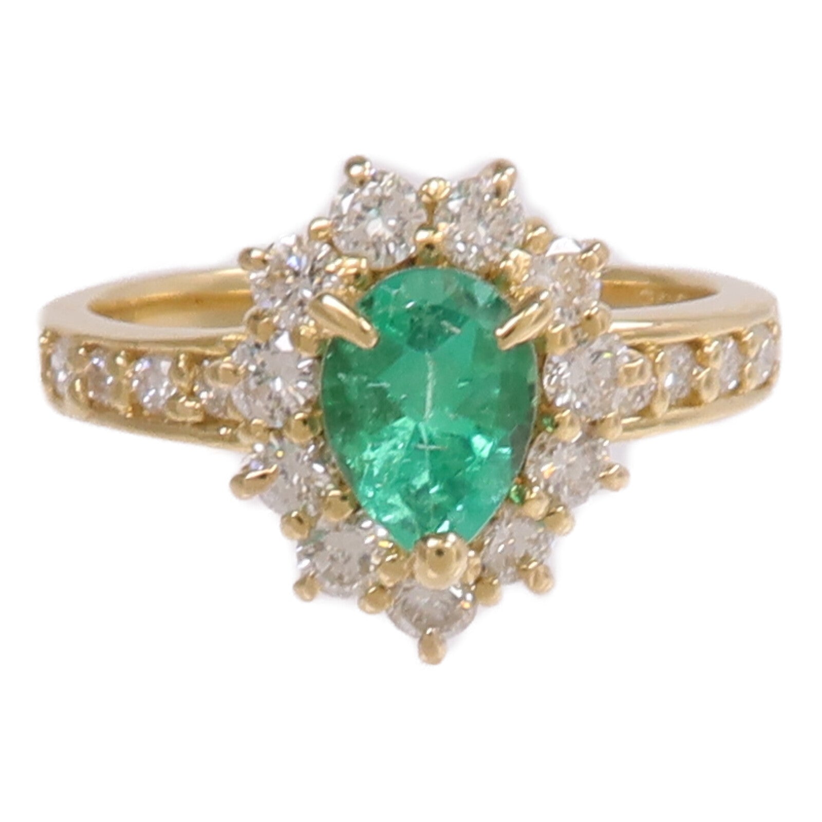 JEWELRY 18K黃金Ring綠寶石/鑽石戒指
