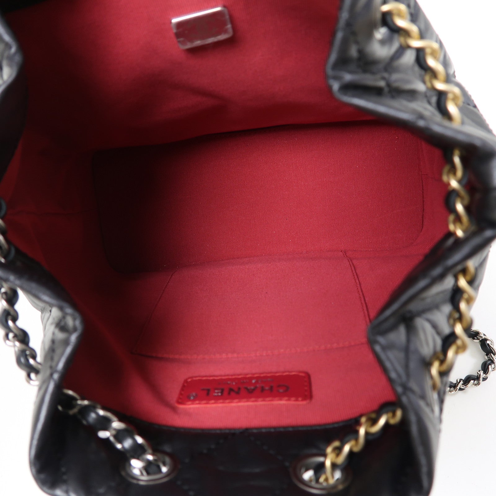 CHANEL 菱格牛皮皮革Gabrielle Backpack背包黑色