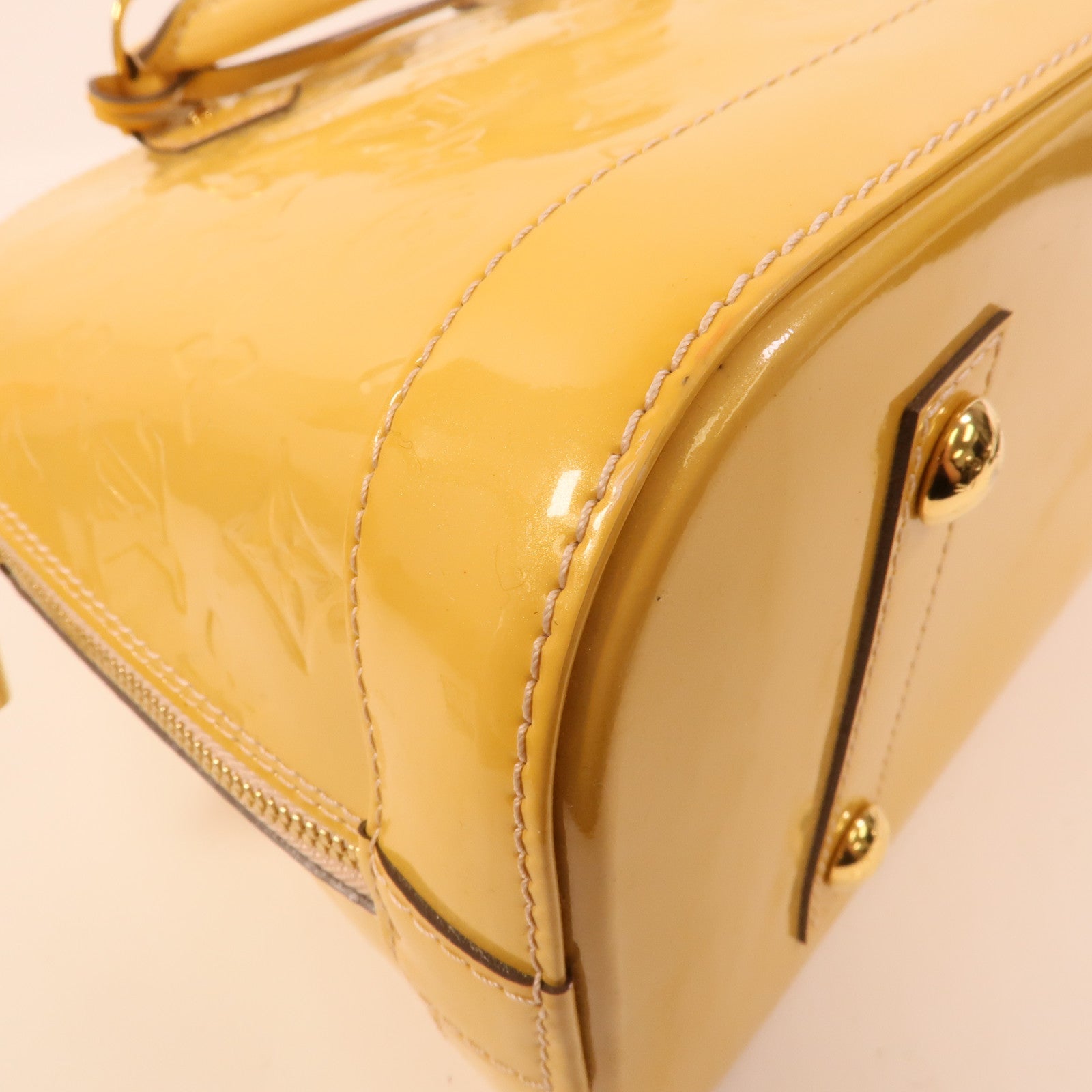 LOUIS VUITTON Monogram Vernis Alma PM金扣手挽袋
