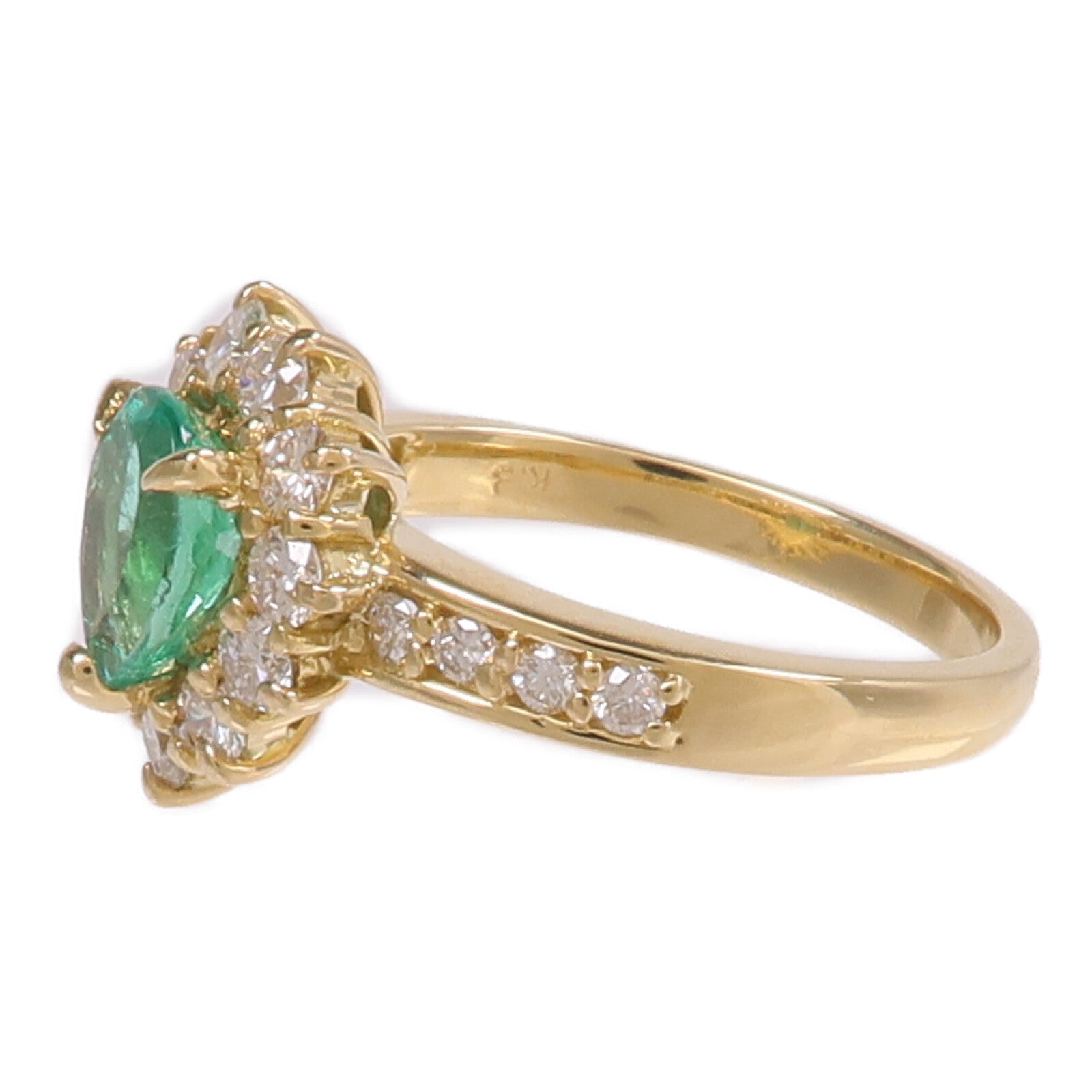 JEWELRY 18K黃金Ring綠寶石/鑽石戒指