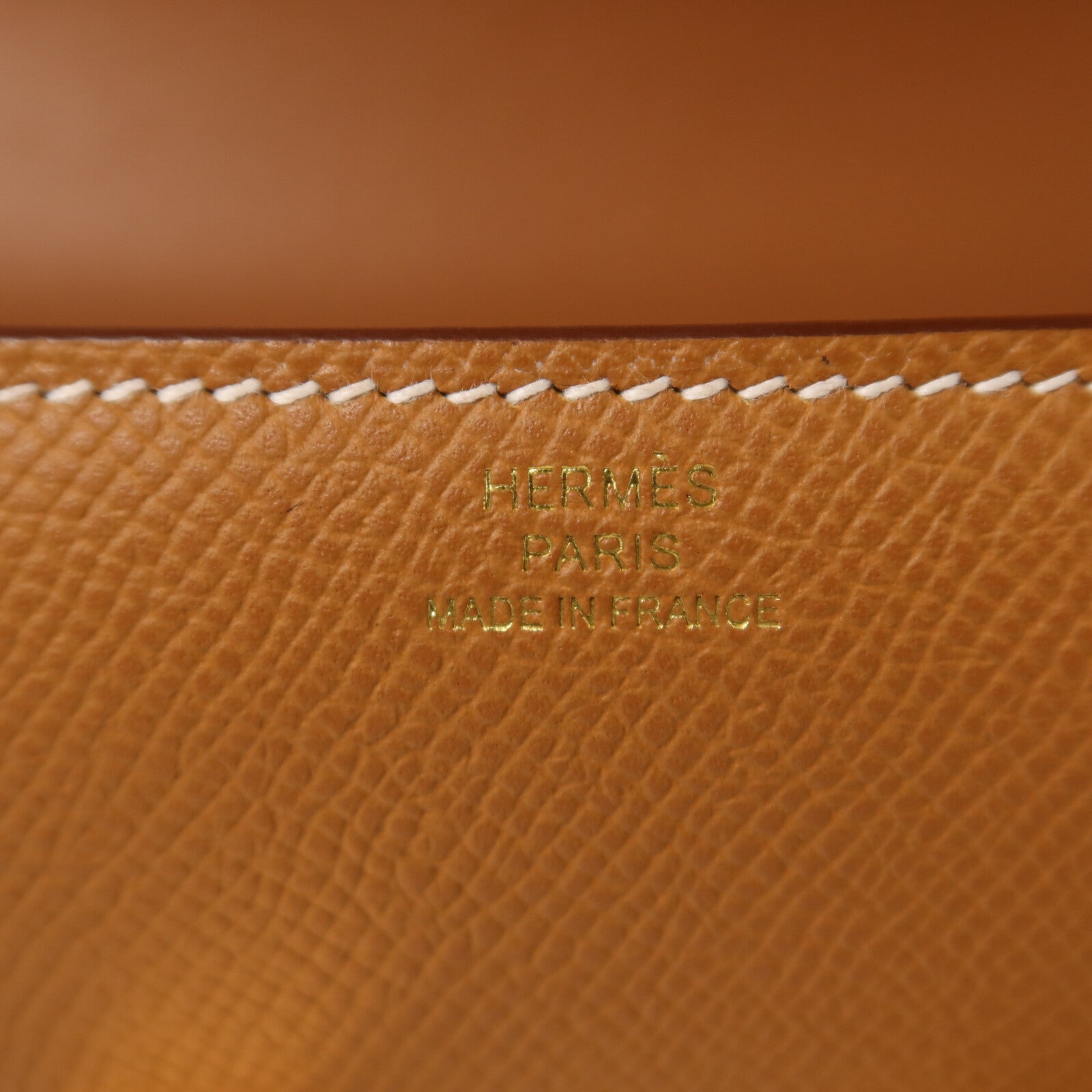 HERMES Epsom皮革Constance Elan金扣肩背袋Gold