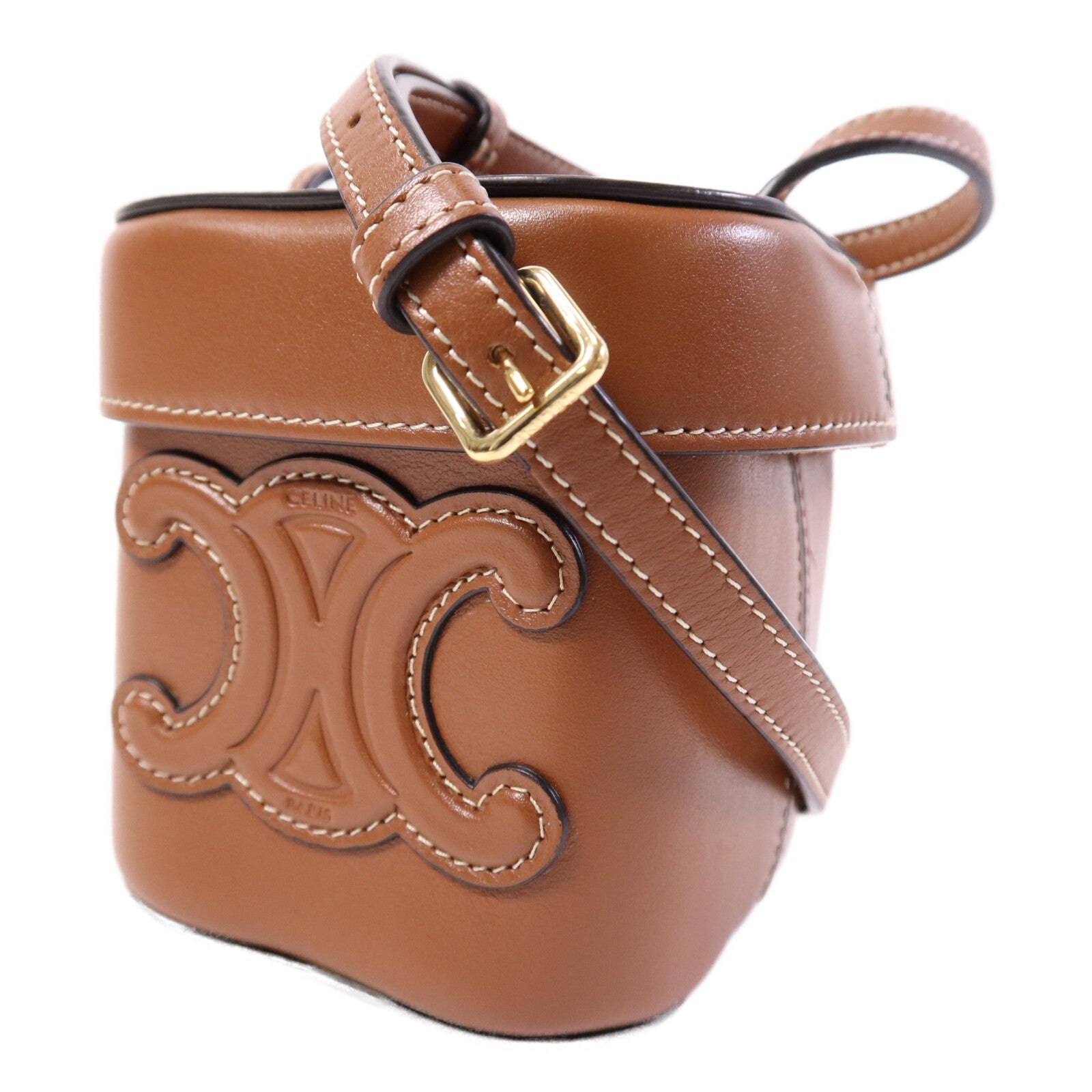 CELINE 【激減優惠】牛皮皮革Small Box Cuir金扣肩背袋