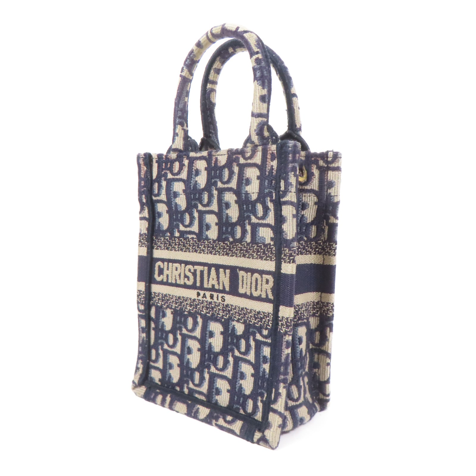Dior 帆布Book Tote Vertical Mini金扣手挽肩背兩用袋
