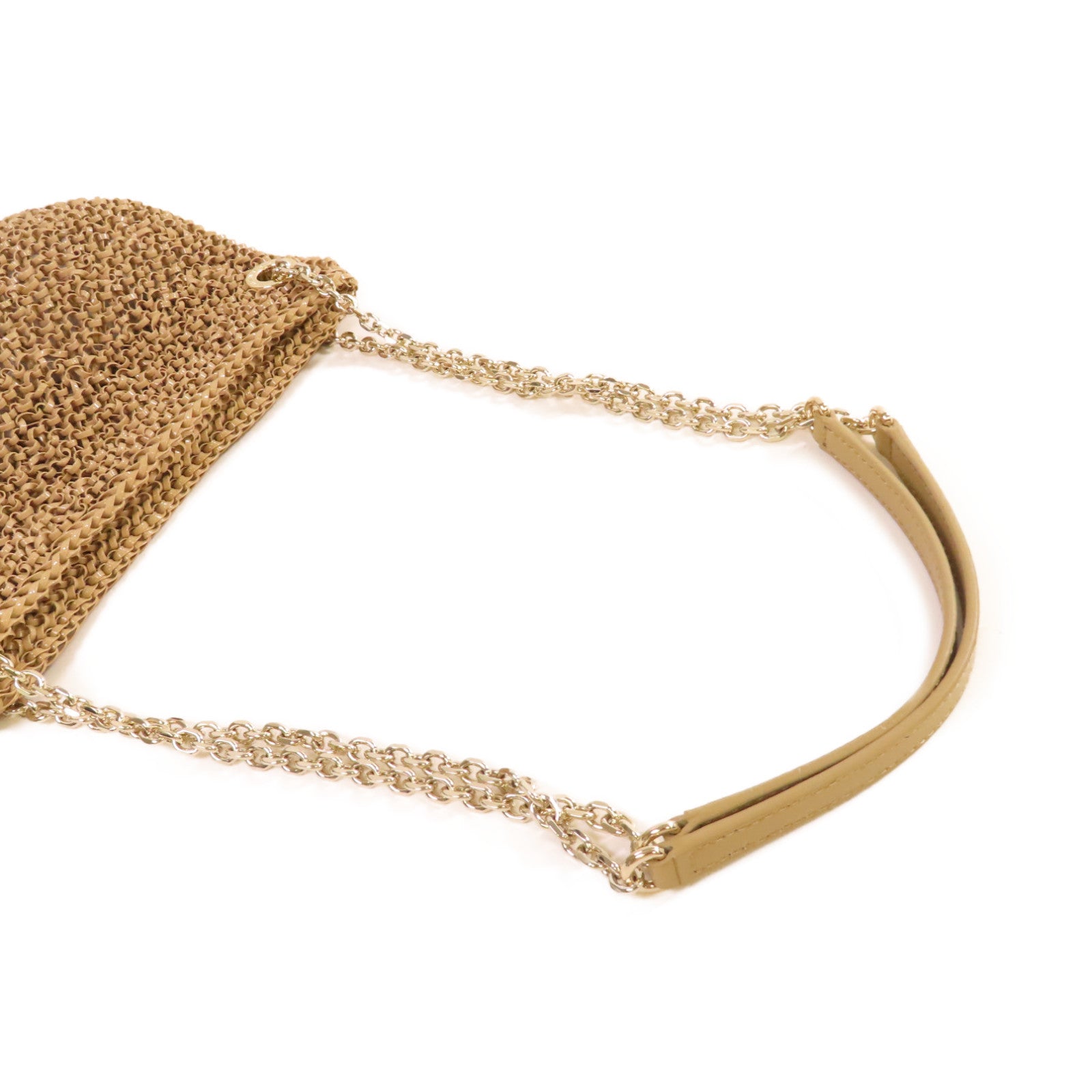 ANTEPRIMA PVC Shoulder Bag金扣鏈帶肩背袋杏色