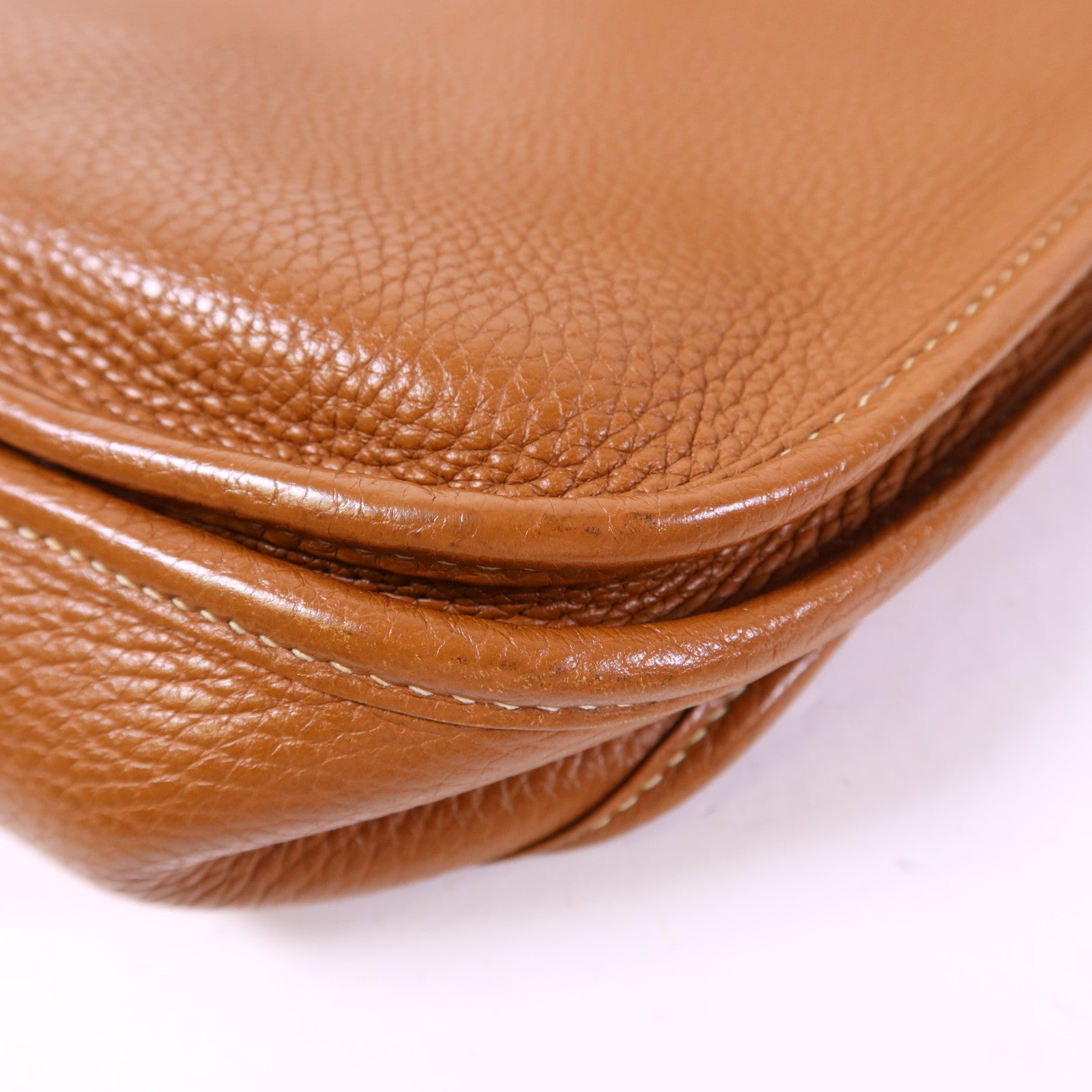 HERMES Clemence皮革Evelyne PM銀扣肩背袋Gold