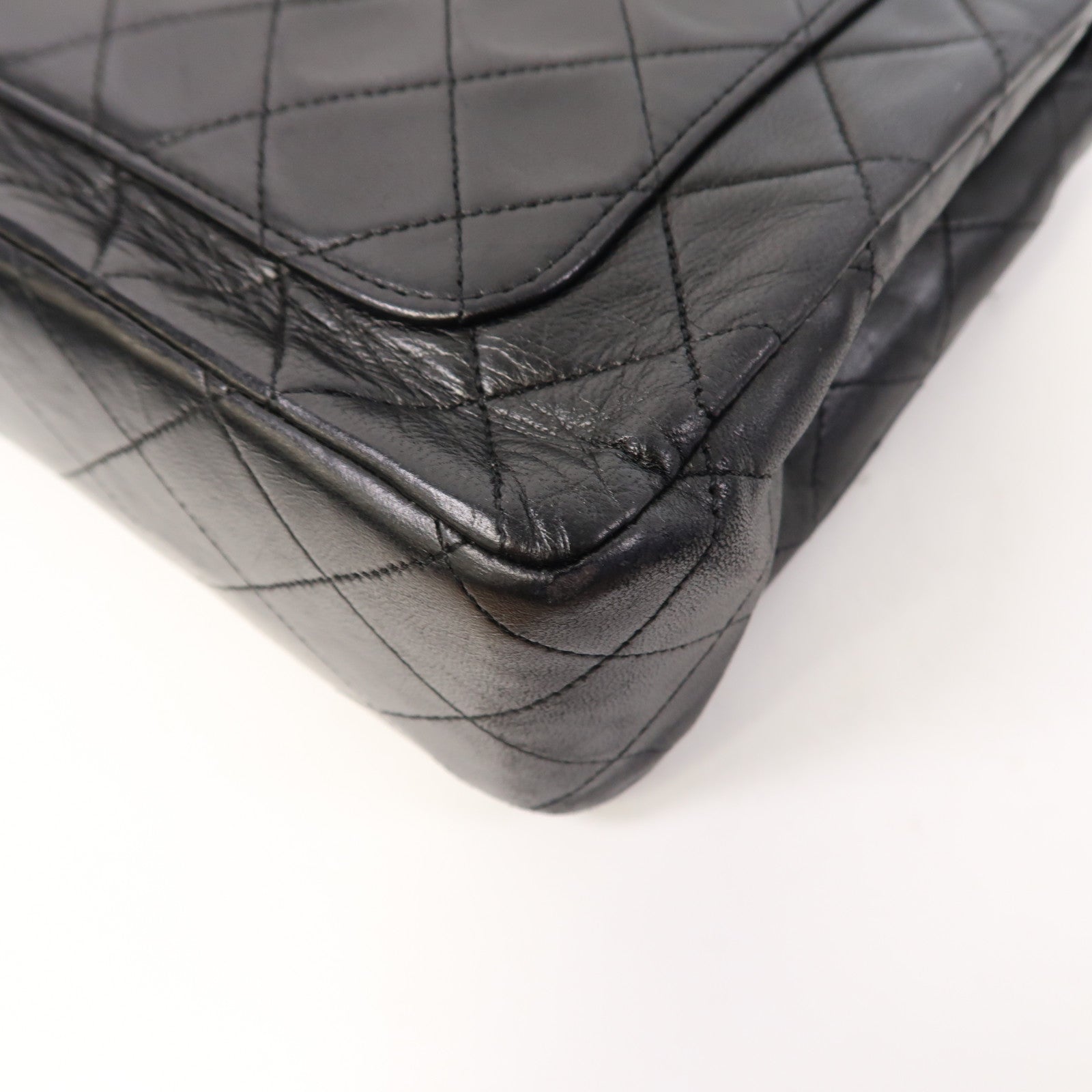 CHANEL 【激減優惠】菱格羊皮皮革Chain Shoulder金扣肩背袋黑色