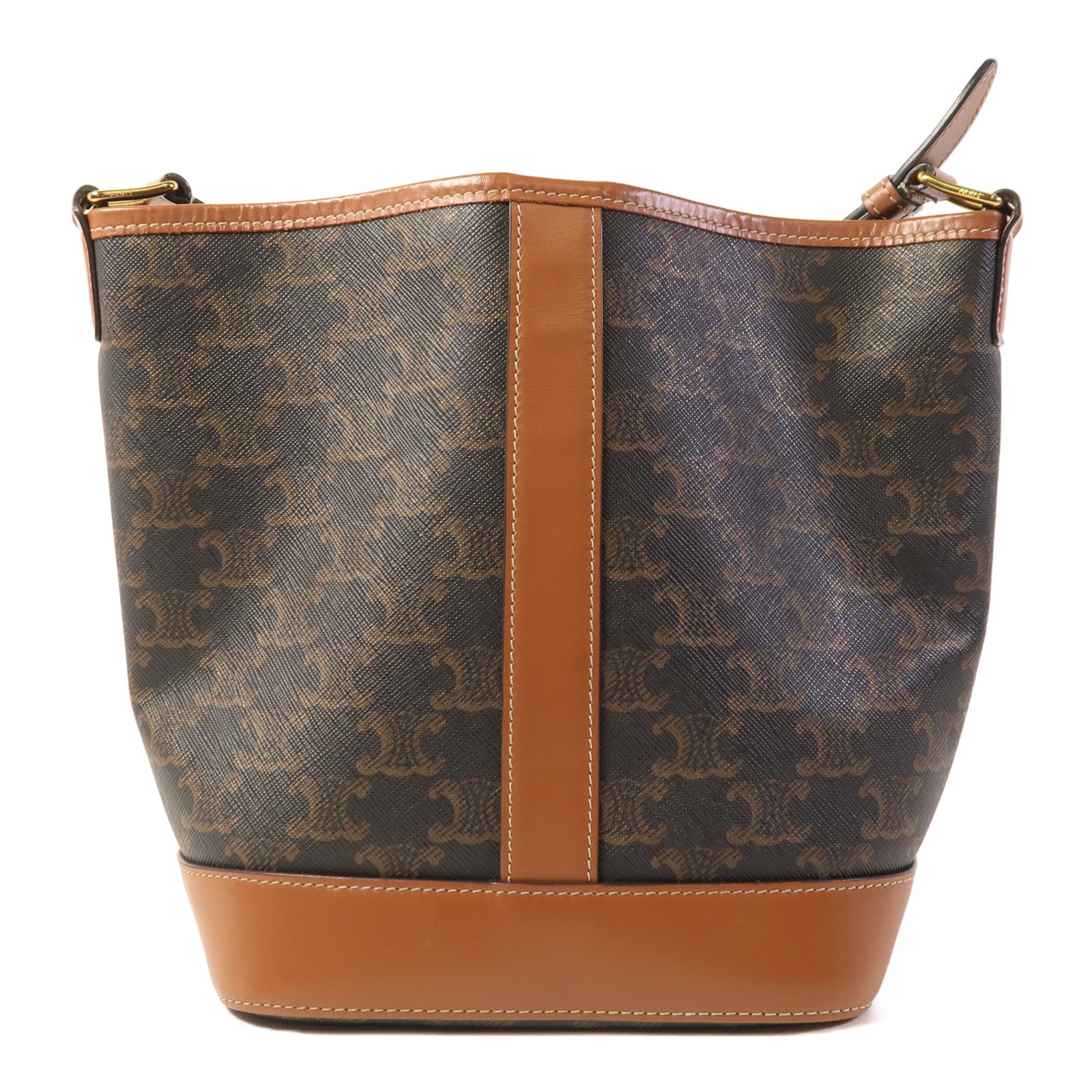 CELINE 塗層帆布Small Bucket金扣肩背袋