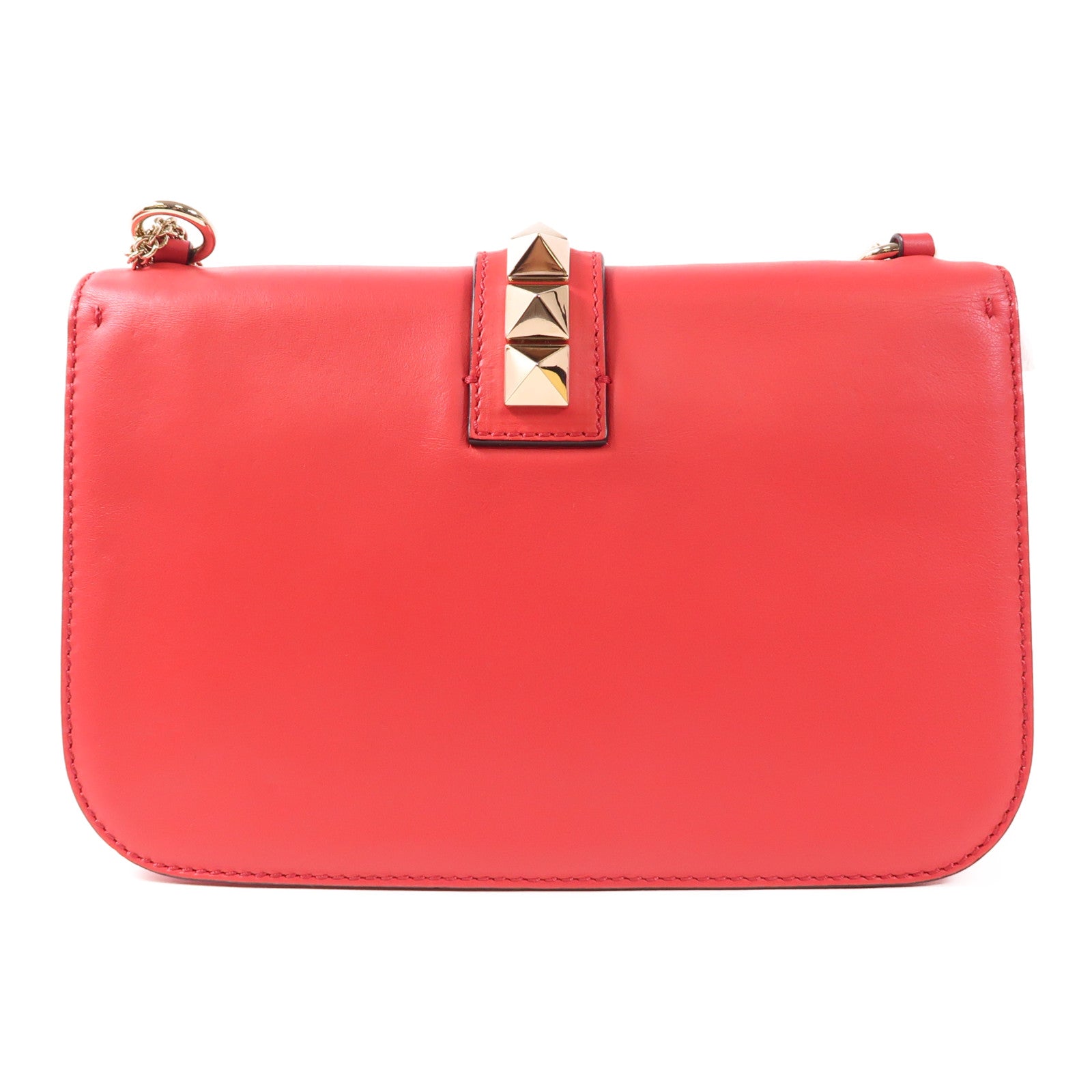 Valentino 牛皮皮革Shoulder Bag金扣鏈帶肩背袋