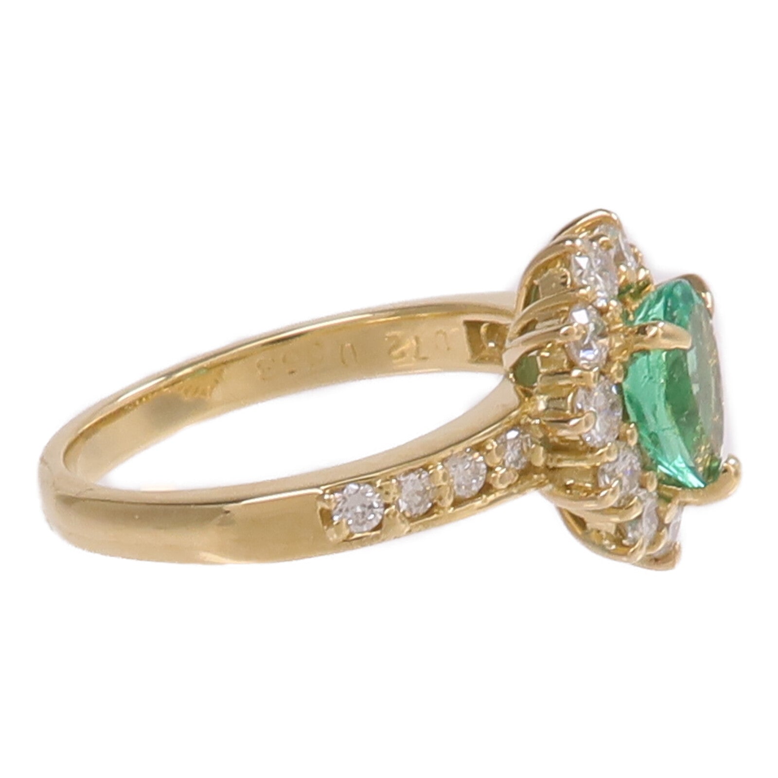 JEWELRY 18K黃金Ring綠寶石/鑽石戒指