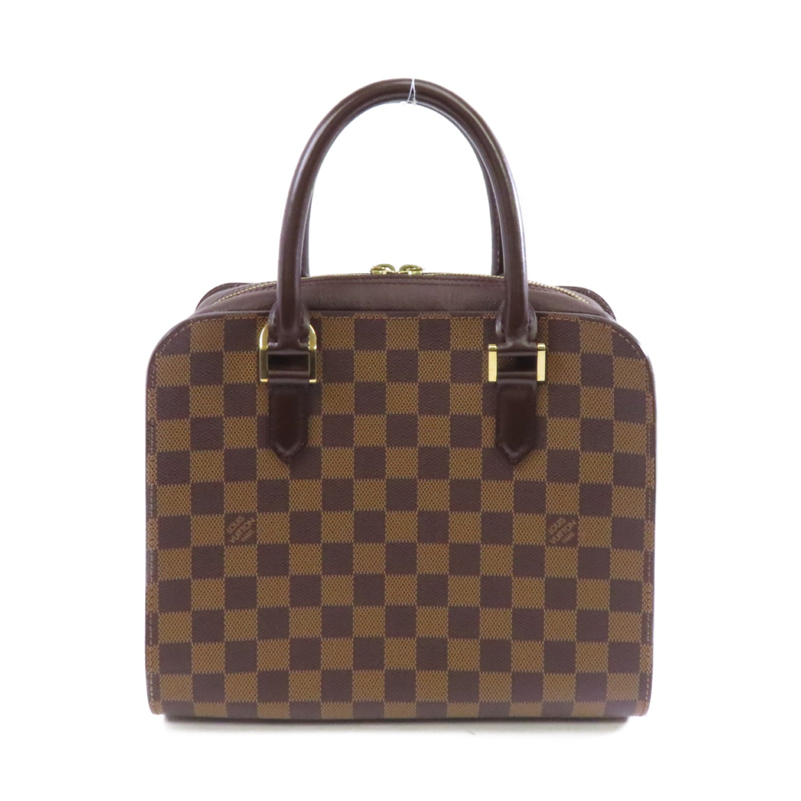 LOUIS VUITTON Damier Ebene Trinan金扣手挽袋啡色