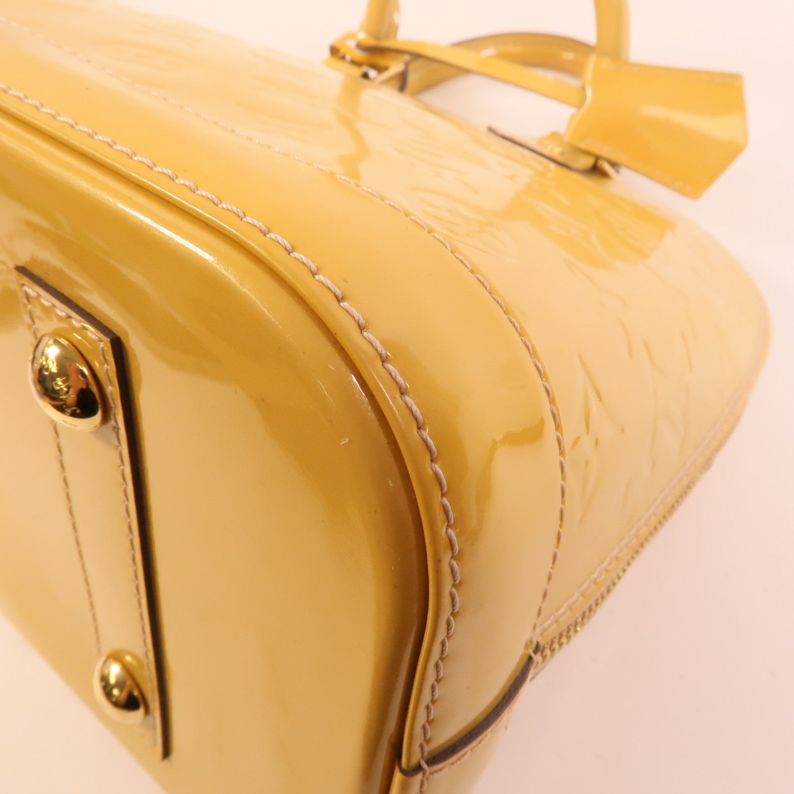 LOUIS VUITTON Monogram Vernis Alma PM金扣手挽袋