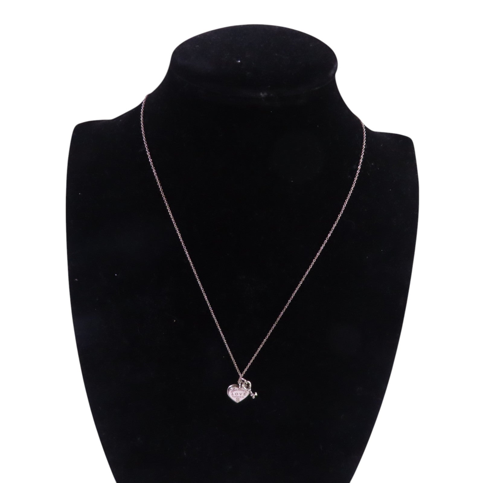 TIFFANY＆CO 925純銀Heart Rock And Key Necklace項鏈