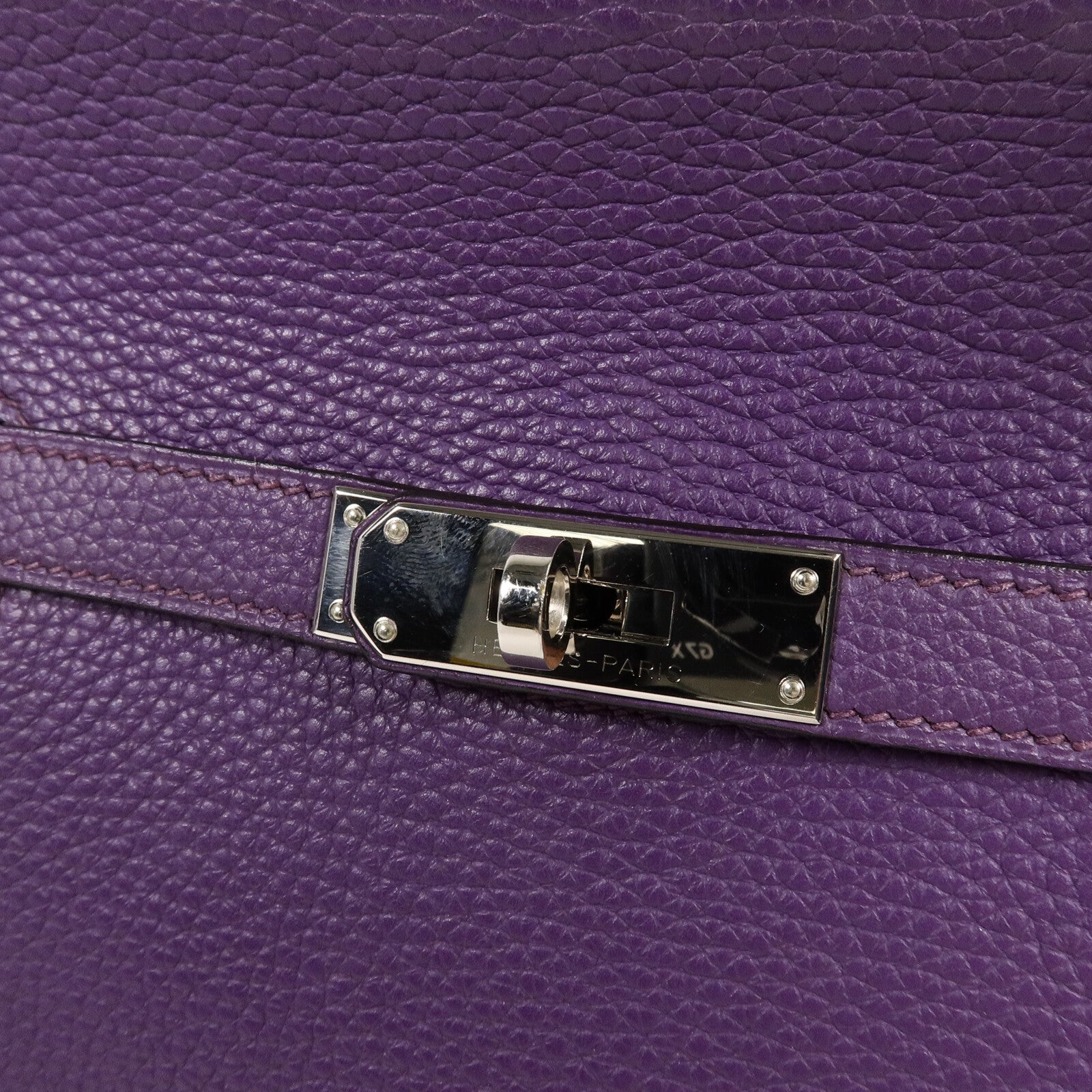 HERMES Clemence皮革Jypsiere 28肩背袋Anemone