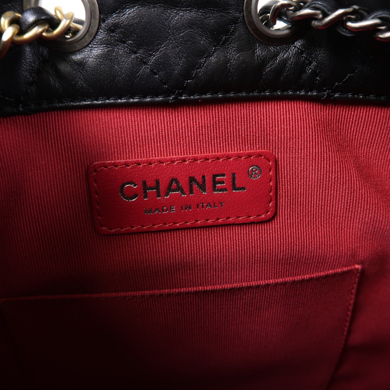 CHANEL 菱格牛皮皮革Gabrielle Backpack背包黑色