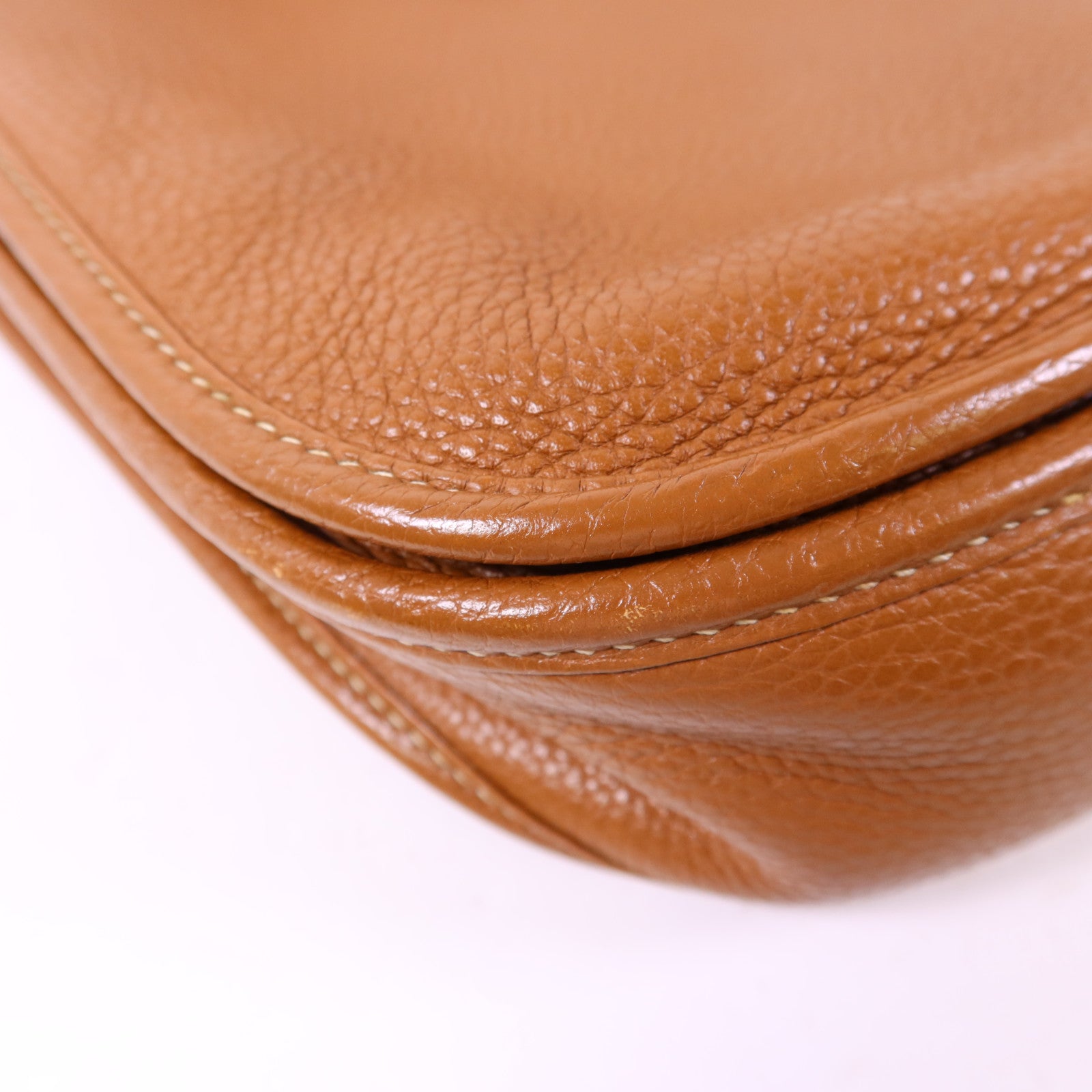 HERMES Clemence皮革Evelyne PM銀扣肩背袋Gold