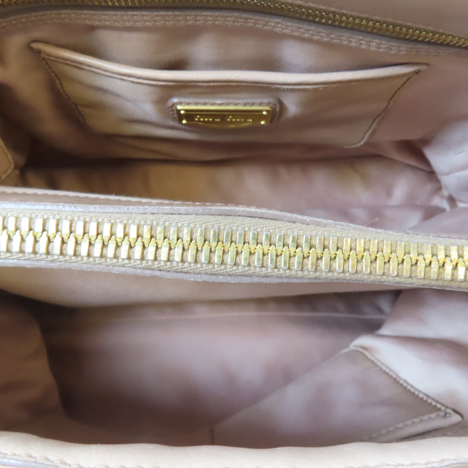 Miu Miu 皮革2Way Shoulder金扣手挽肩背兩用袋粉紅色