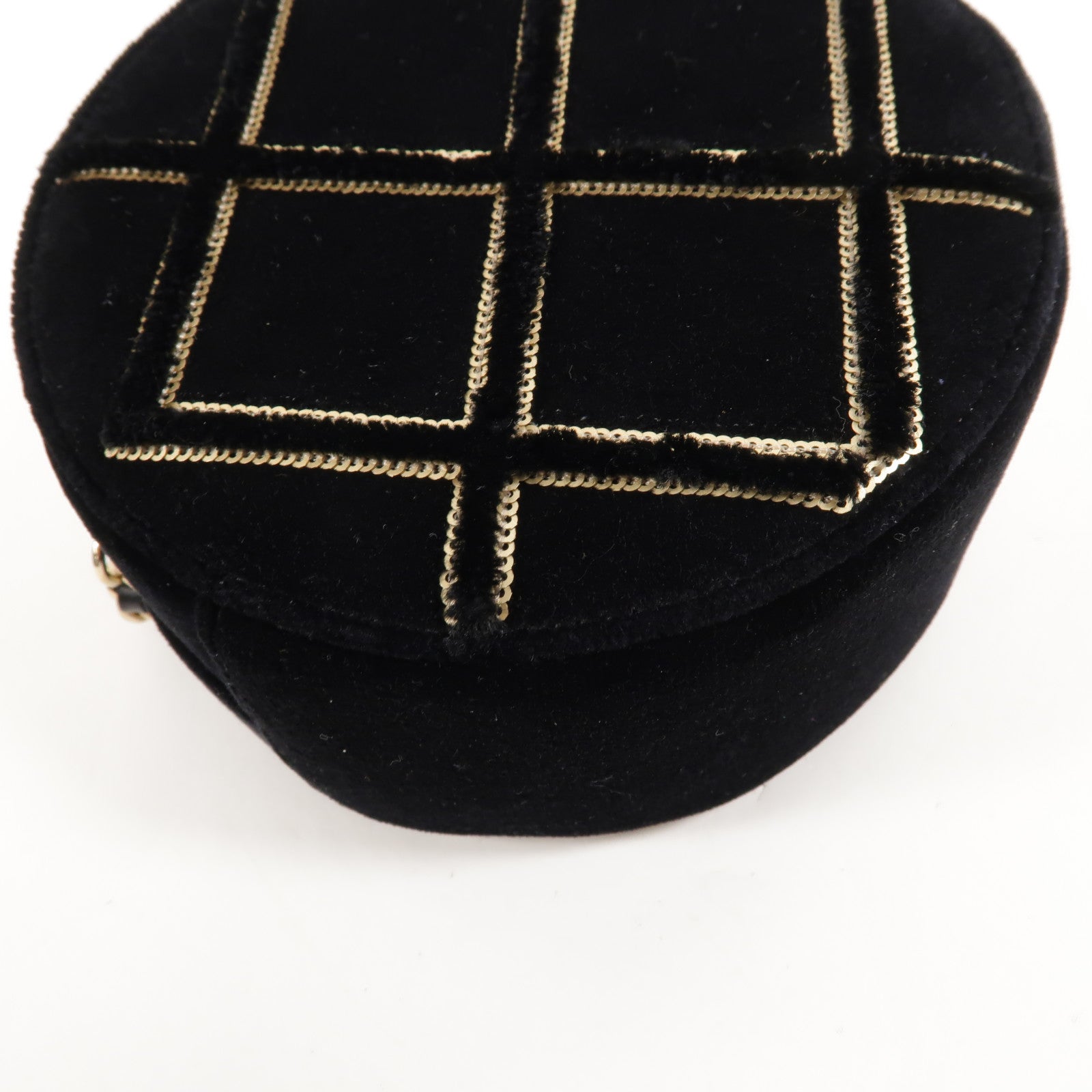 CHANEL 天鵝絨Round Vanity Case肩背袋