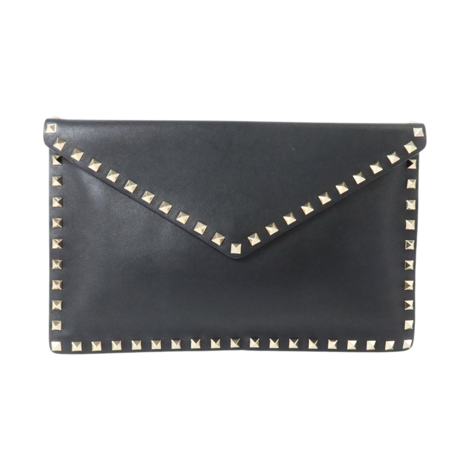 Valentino 牛皮皮革Rockstud Clutch金扣手拿包