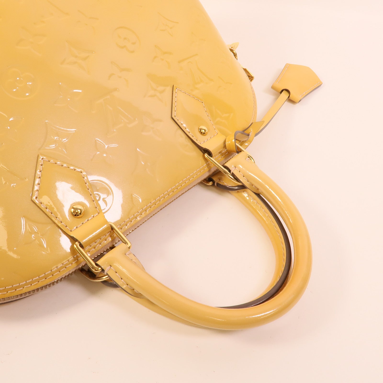LOUIS VUITTON Monogram Vernis Alma PM金扣手挽袋