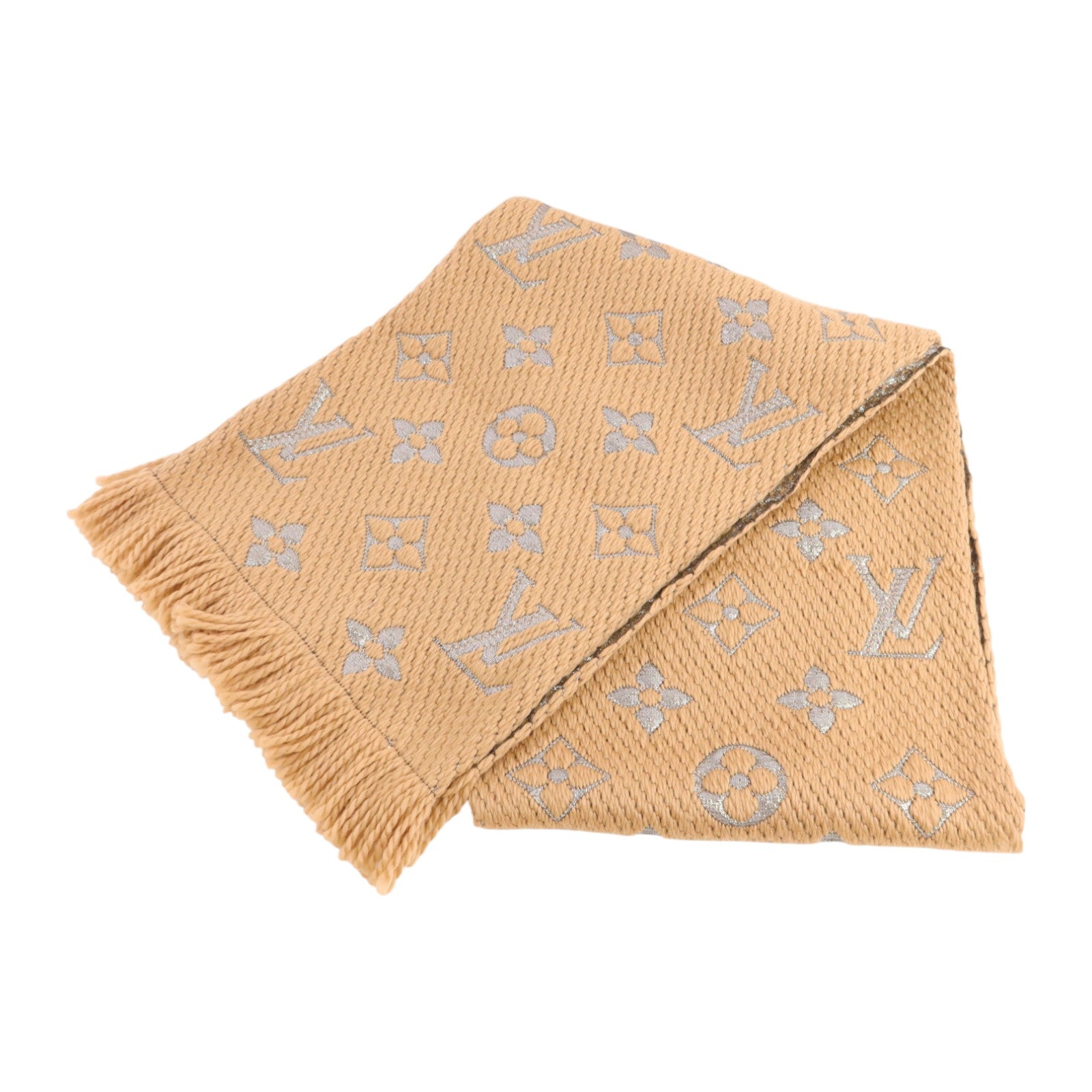 LOUIS VUITTON 羊毛/絲質Echarpe Logomania Shine Scar圍巾