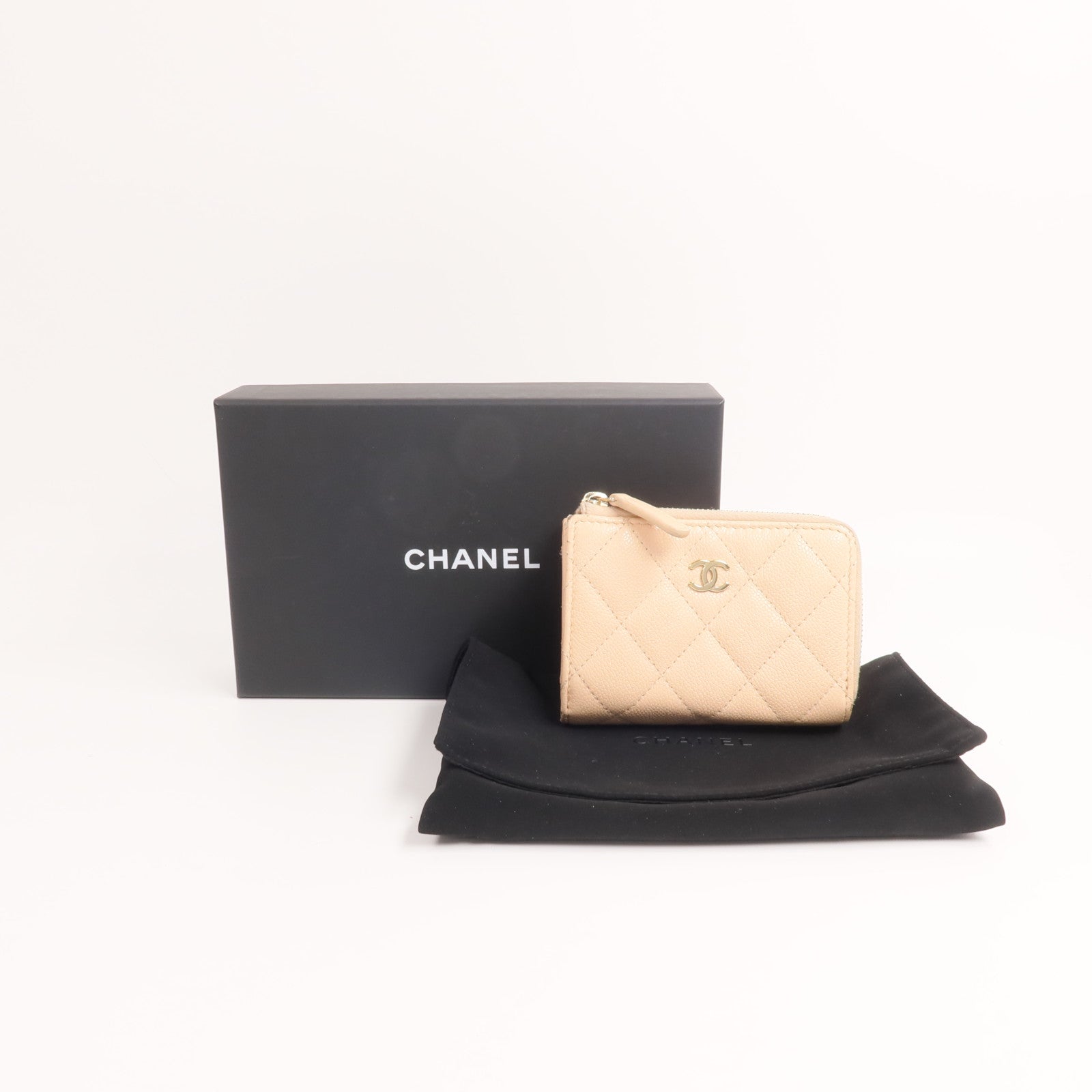 CHANEL 牛皮皮革Zipper Compact Wallet錢包