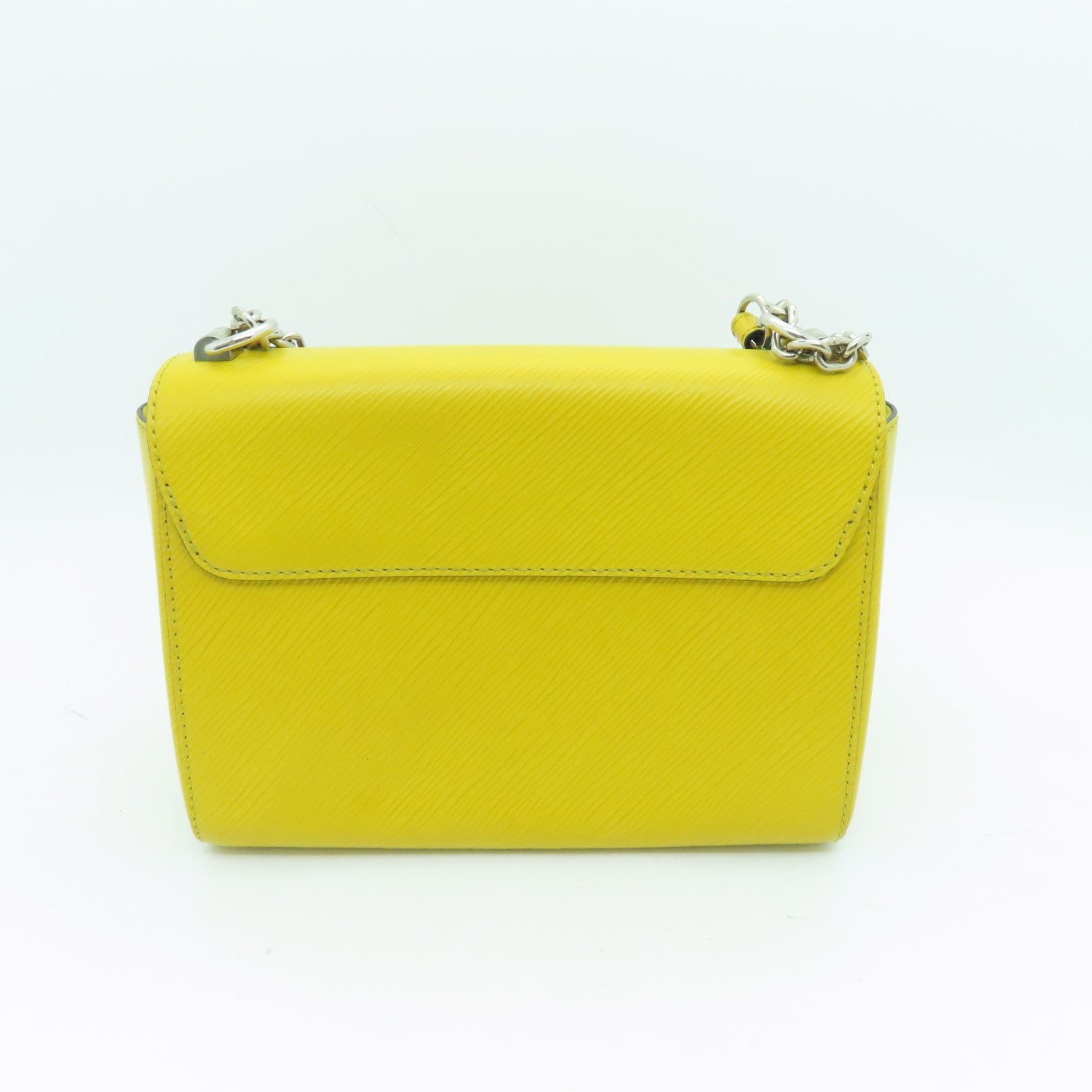 LOUIS VUITTON Epi Twist MM silver buckle chain shoulder bag yellow