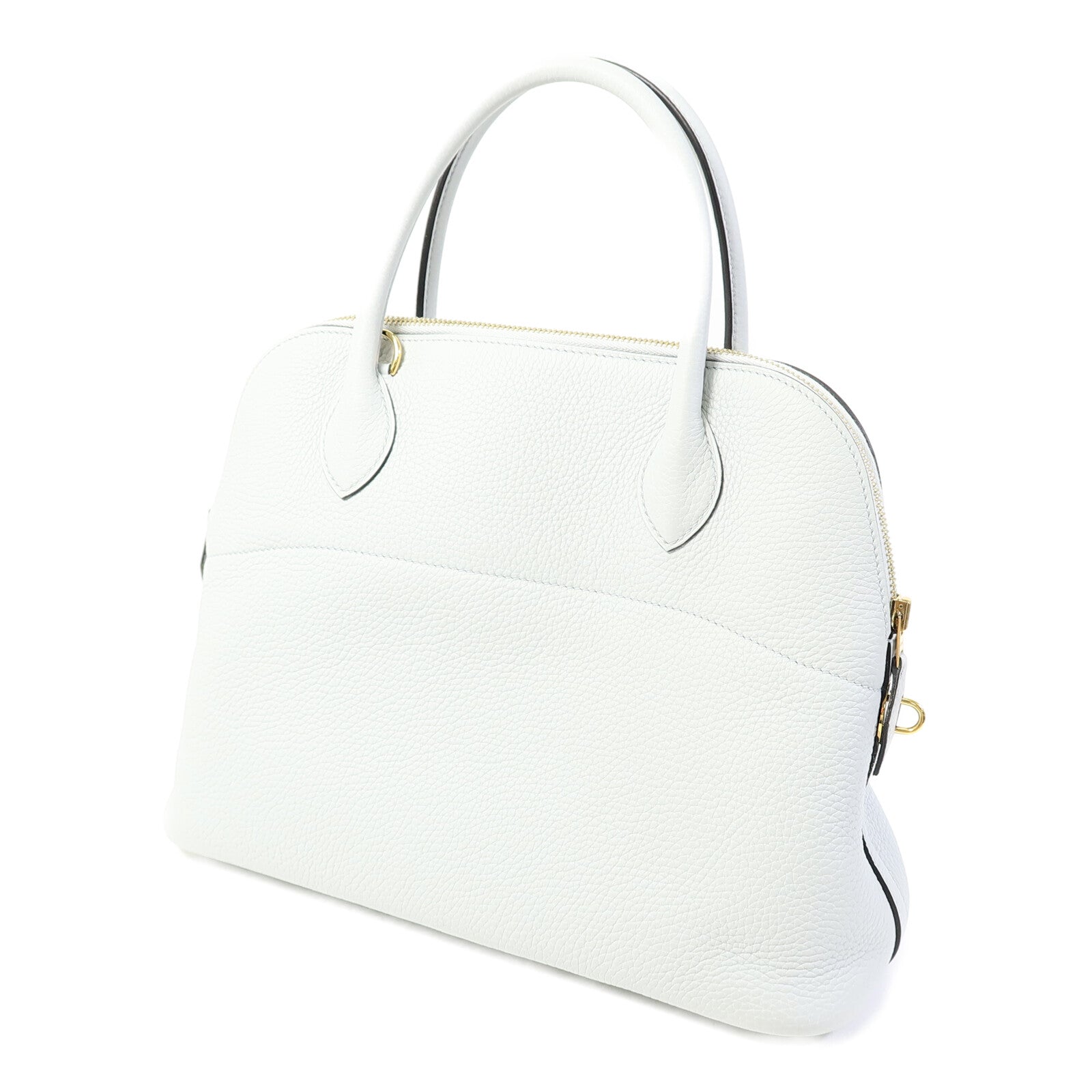 HERMES Togo皮革Bolide 31金扣手挽肩背兩用袋Blue Glacier