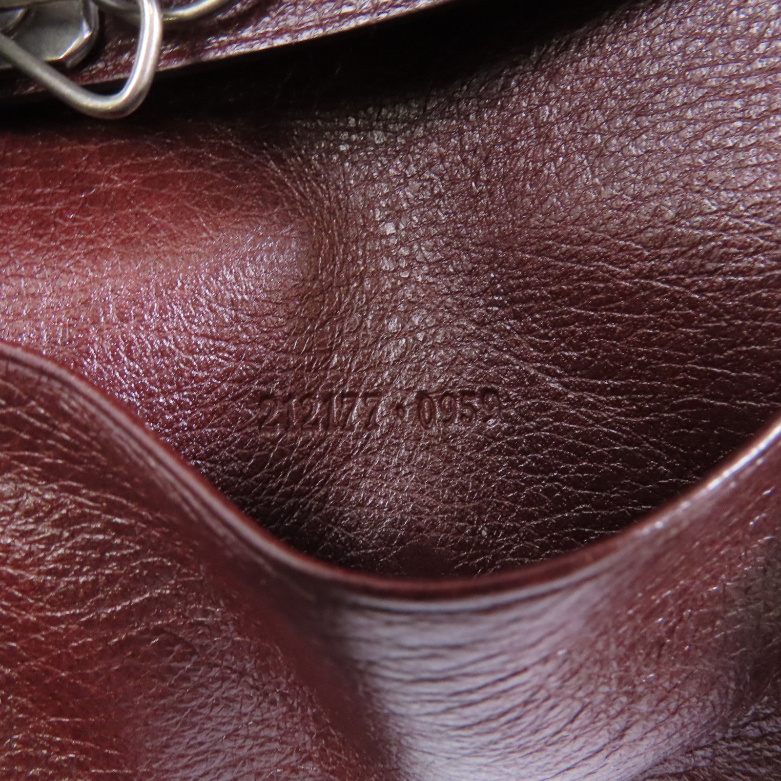 GUCCI (PRICE DOWN) GG SHW Key Case Holder 212177 Calfskin Leather Bordeaux Color