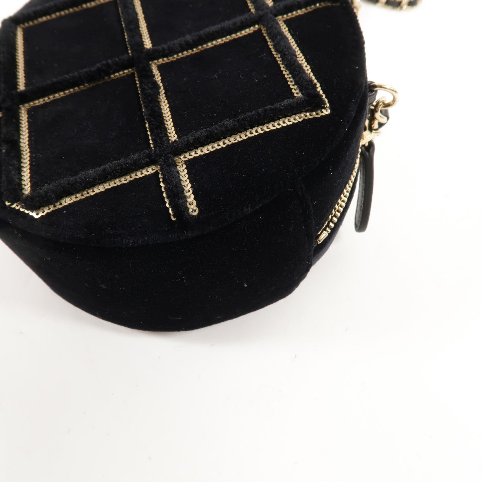 CHANEL 天鵝絨Round Vanity Case肩背袋