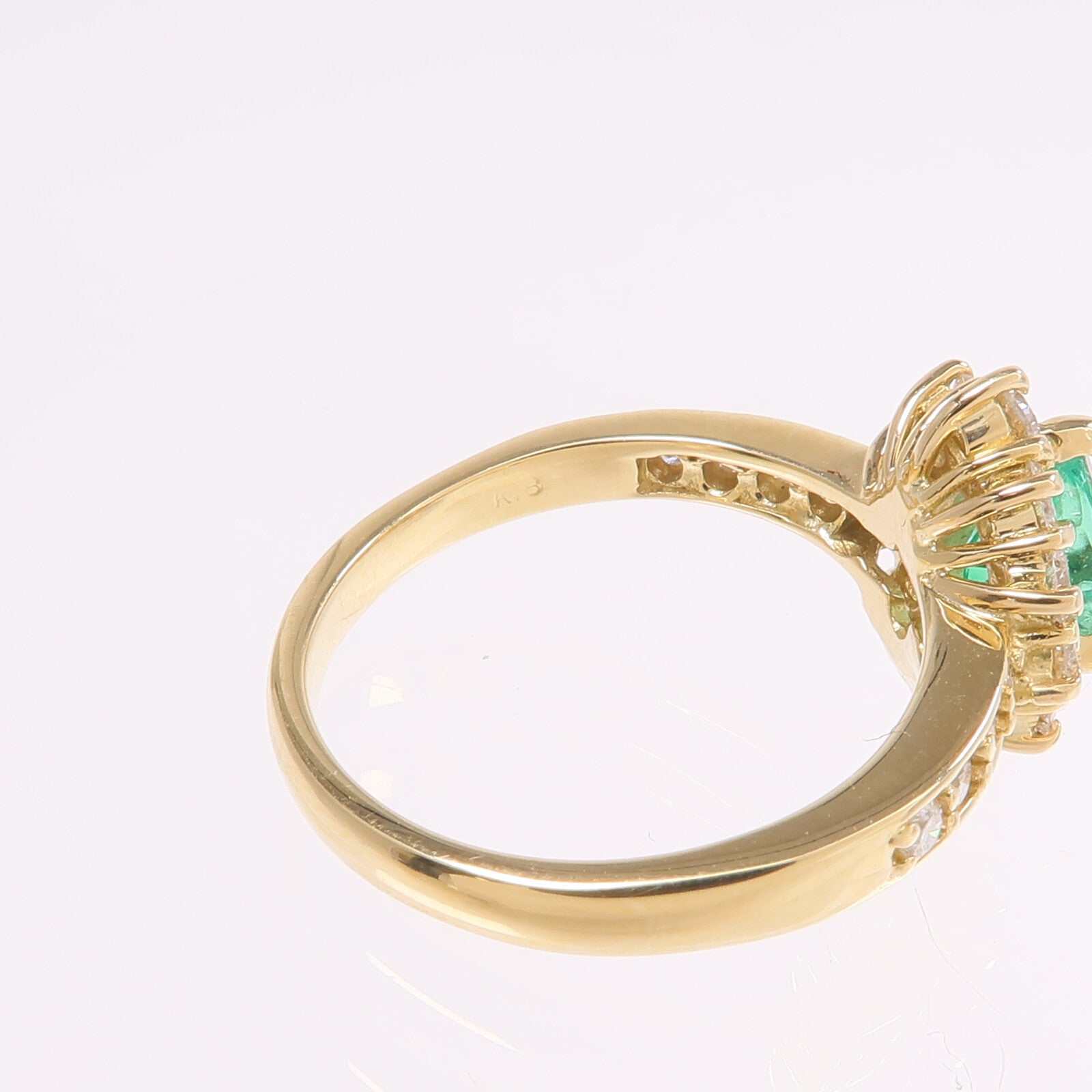 JEWELRY 18K黃金Ring綠寶石/鑽石戒指